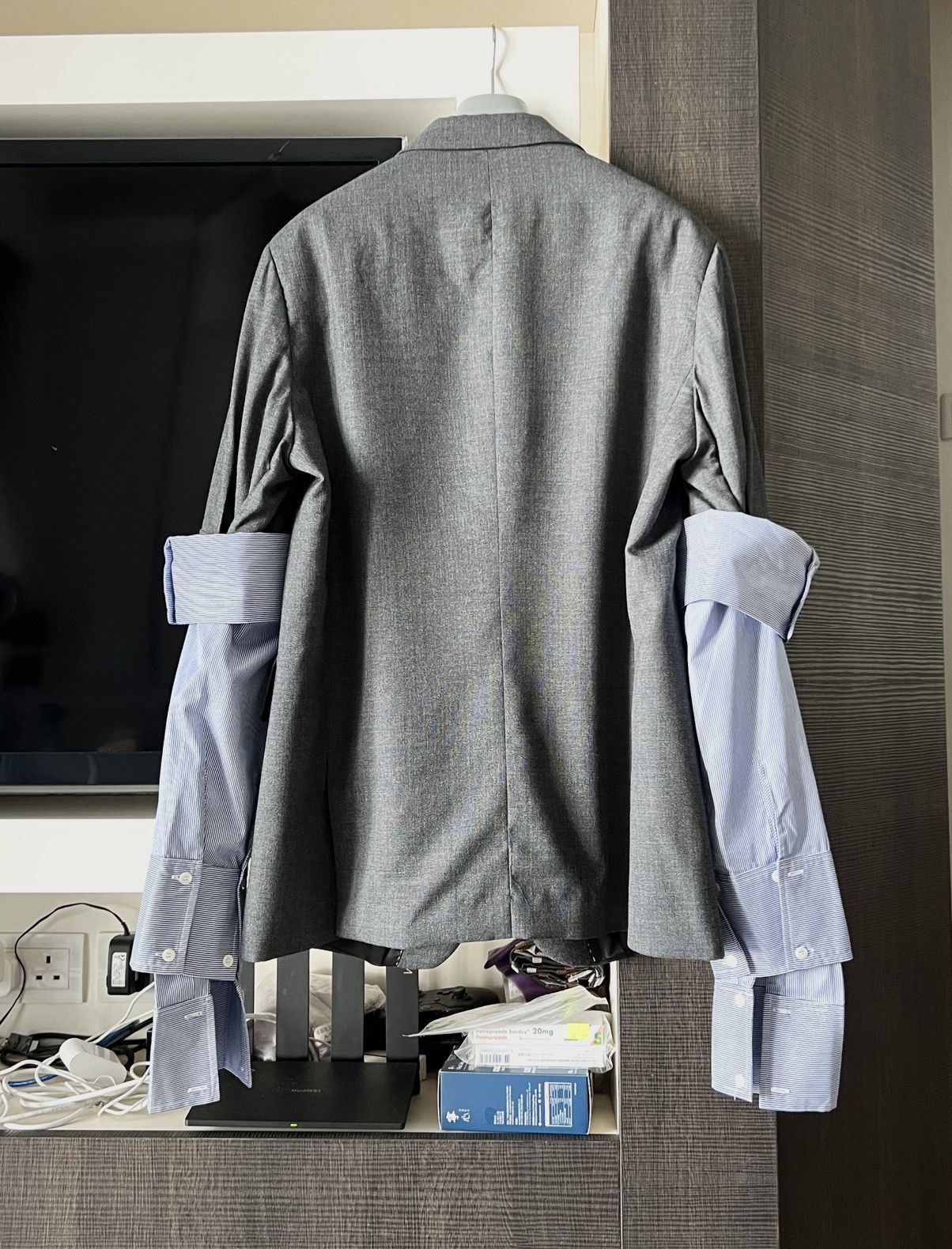 DELADA DELADA Double Sleeve Stripe Grey Blazer Size US L / EU 52-54 / 3 - 2 Thumbnail
