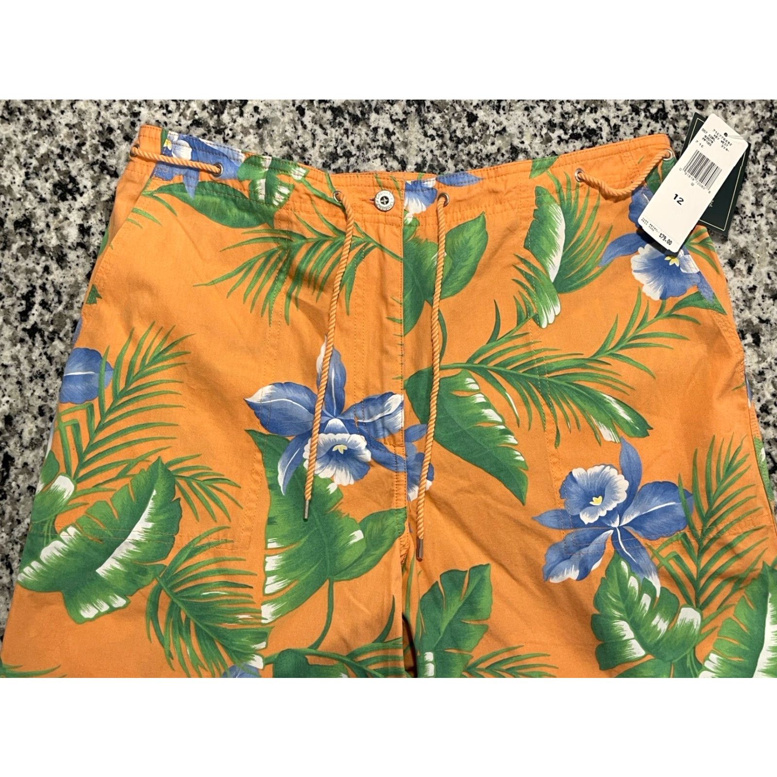 Ralph Lauren Lauren Ralph Lauren Hawaiian Floral Orange Tropical Capri Crop Pants Sz 12 Womens Size 34" / US 12 / IT 48 - 3 Thumbnail