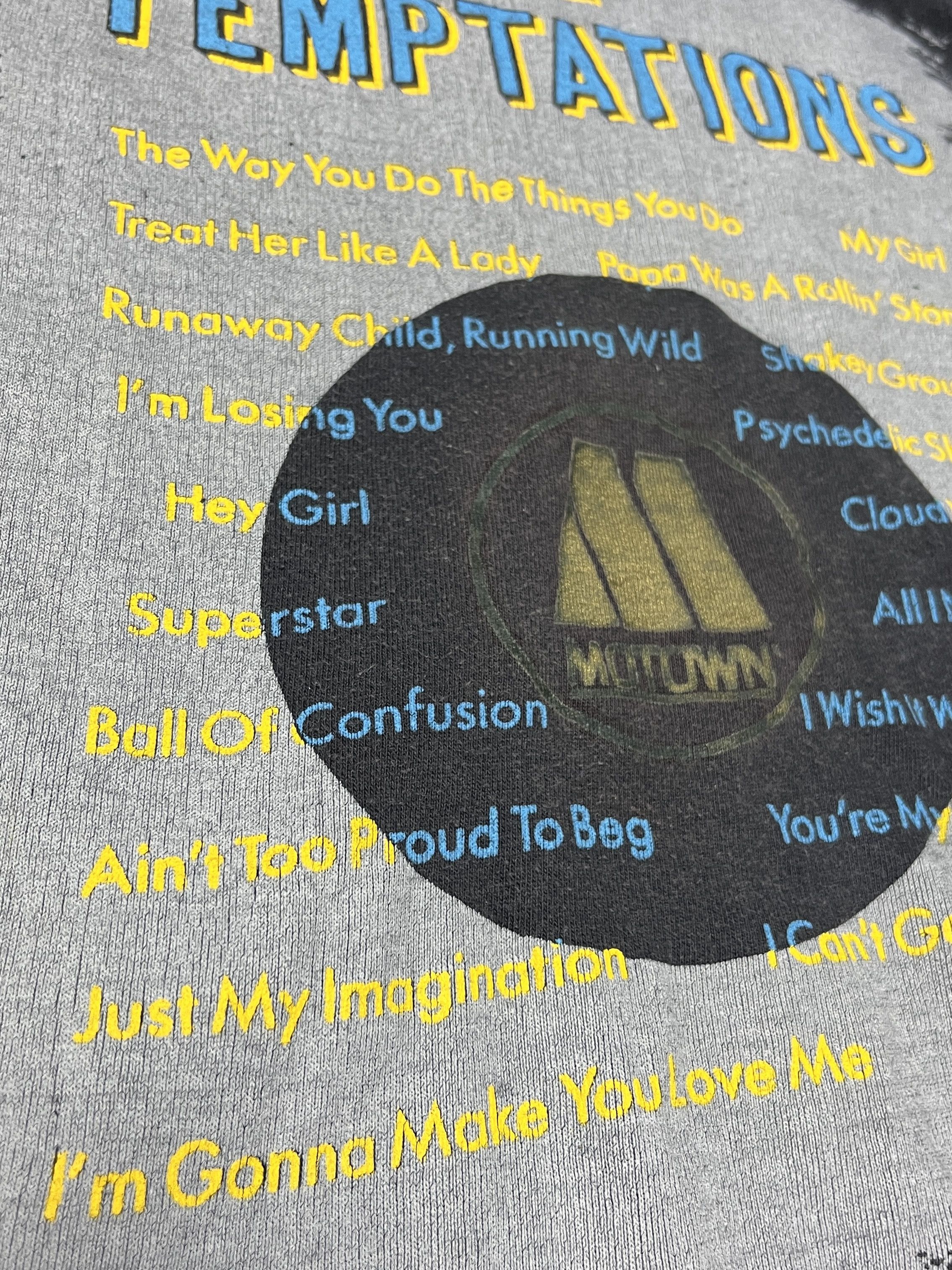 Vintage 1990s THE TEMPTATIONS "MOTOWN" SONGS LIST TEE - № 980 Size US L / EU 52-54 / 3 - 5 Thumbnail