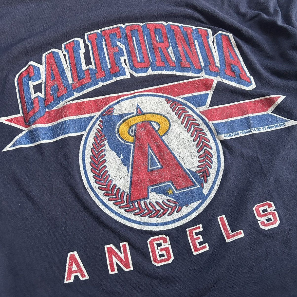 Champion 1988 CALiFORNiA ANGELS ANAHEiM MOUNTED COLLAR SiNGLE STiTCH Size US XL / EU 56 / 4 - 4 Thumbnail