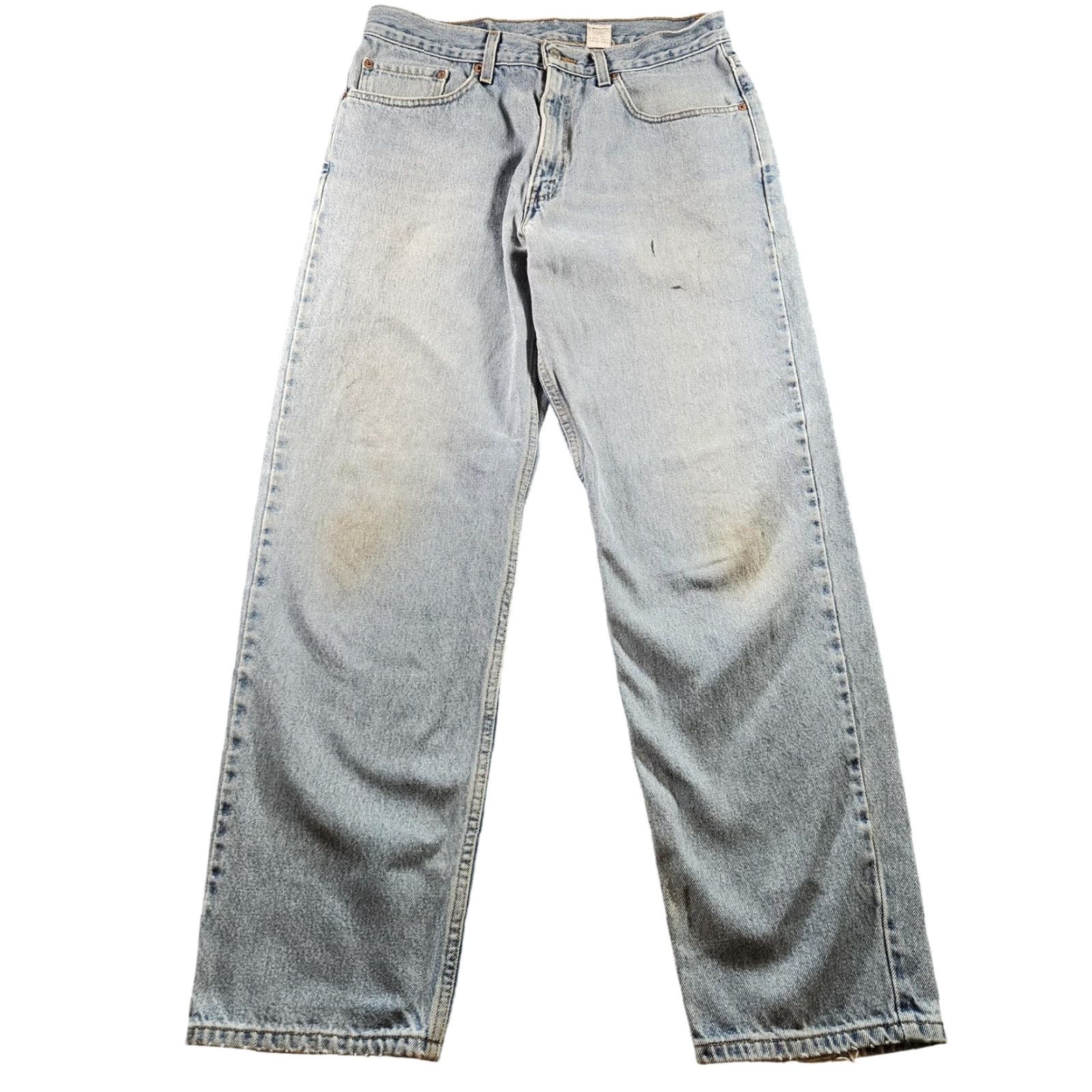 Levi's Levi's 550 Jeans Mens 33x31 Light Blue Relaxed Tapered Fit Denim Zip Pockets 90s Made USA Distressed Size US 33 - 2 Thumbnail