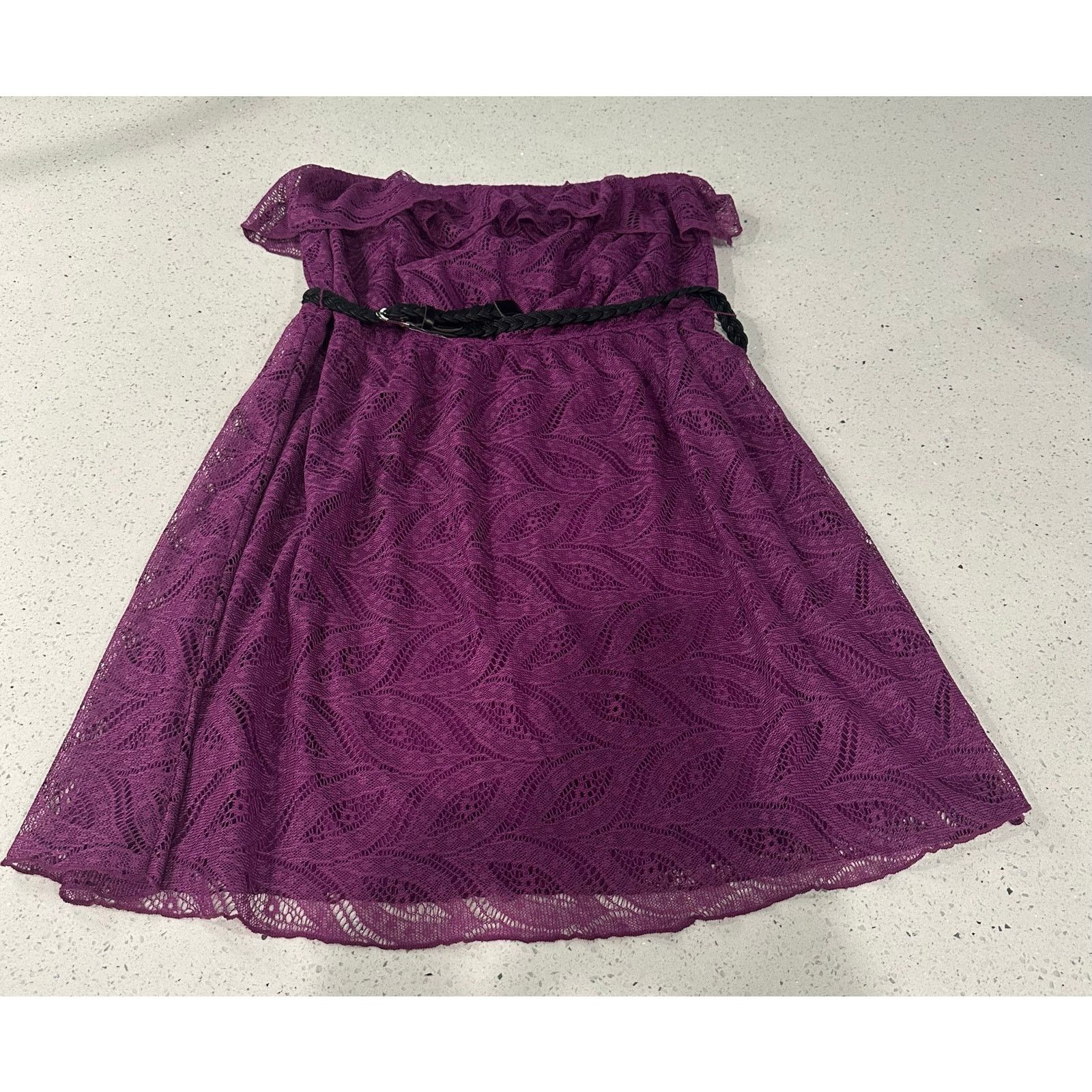 Other Maurices Sleeveless Bright Purple Lacey Ruffle Short Dress Size XL / US 12-14 / IT 48-50 - 1 Thumbnail