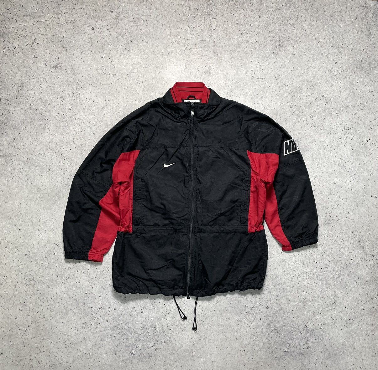 Nike × Vintage Vintage 90s Nike Jacket Big Swoosh Drill Y2K Rare Size US L / EU 52-54 / 3 - 2 Thumbnail