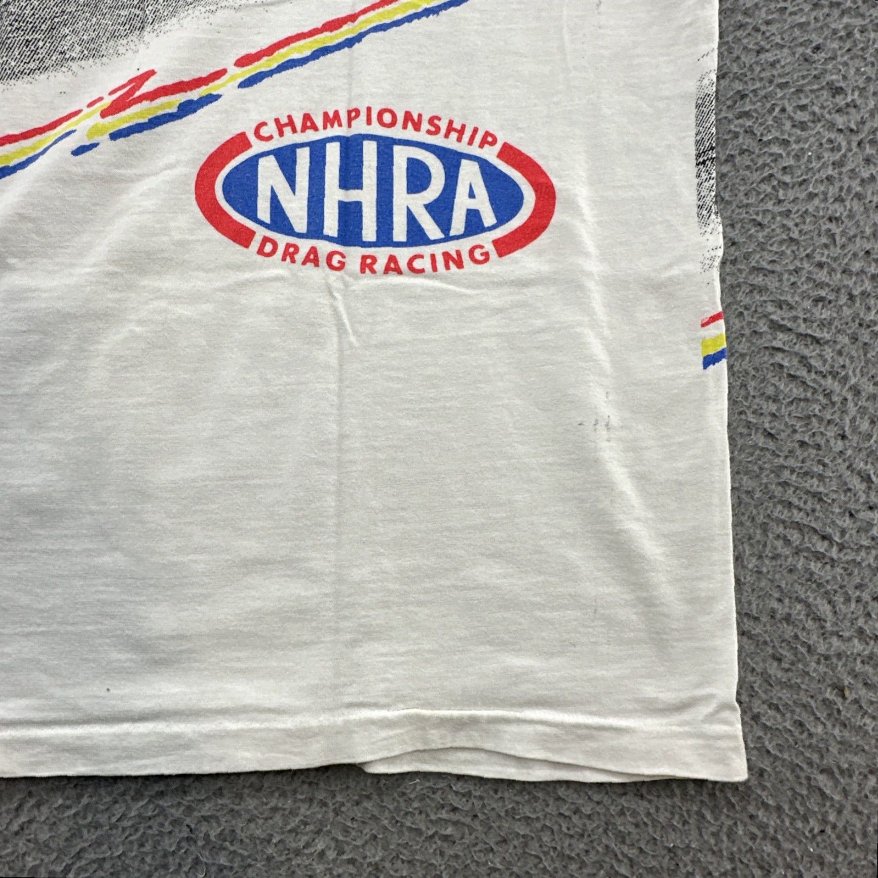 Vintage VINTAGE NHRA AOP Drag Racing T Shirt Sport Services White XL USA Mens, T-Shirt, Vintage 1990s, Single Stitch, X L Size US XL / EU 56 / 4 - 2 Thumbnail