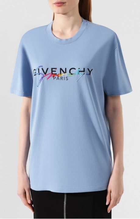 Givenchy Blue Rainbow Signature Logo T-Shirt Size S / US 4 / IT 40 - 1 Thumbnail