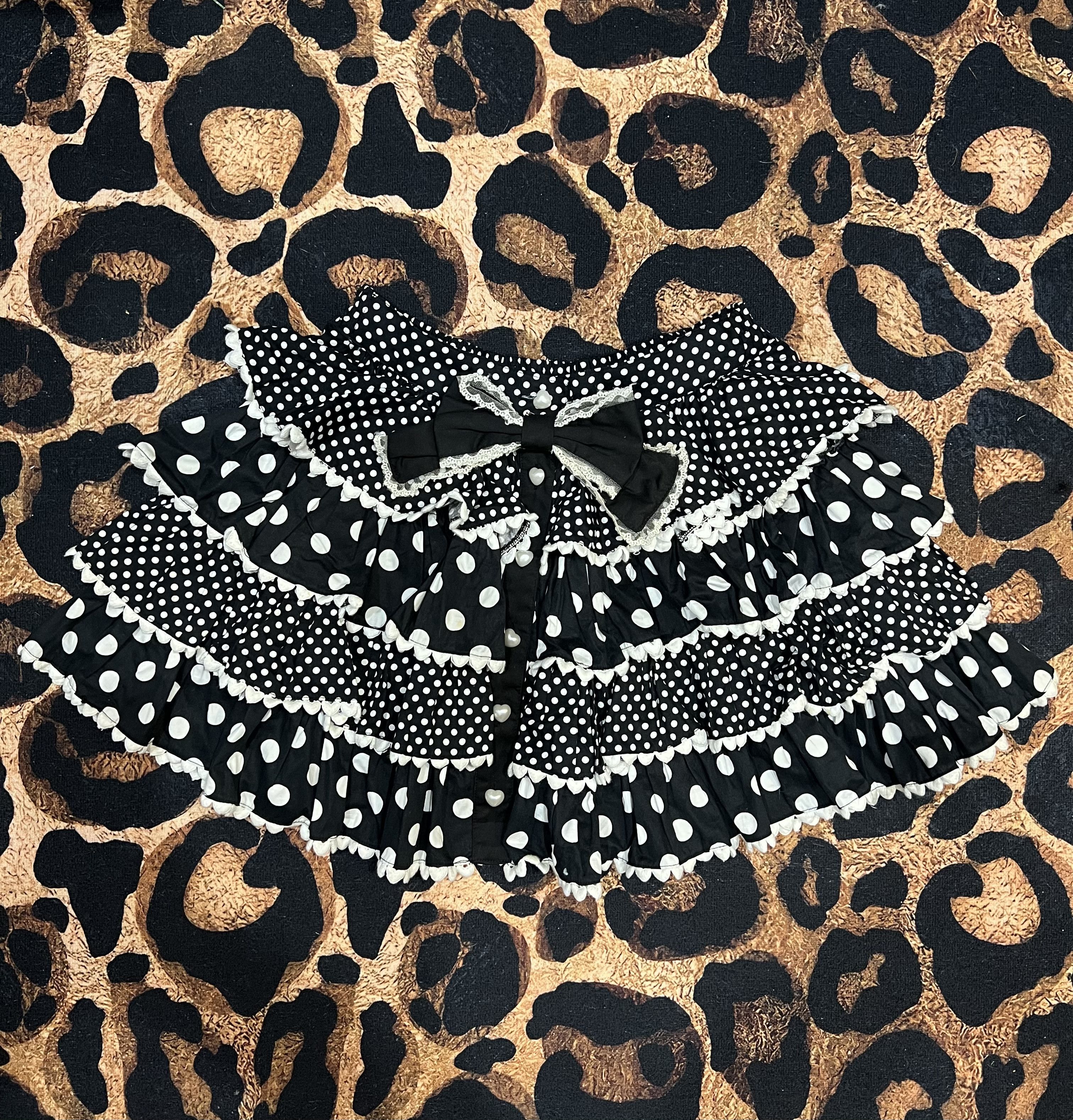 Japanese Brand Bodyline Polka Dot Tiered Mini Skirt 🎹➕ Size 26" / US 2 / IT 38 - 14 Thumbnail