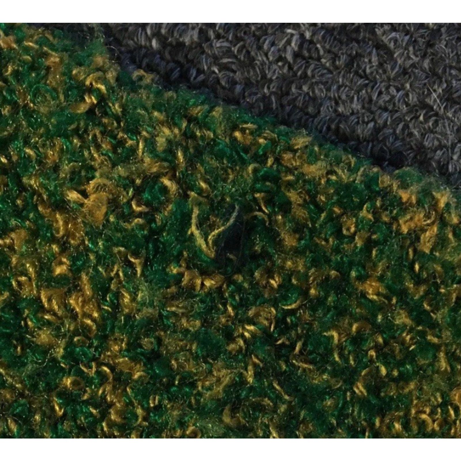 Vintage Vtg 70s Speckled Knit Cardigan Sweater M AOP Kurt Cobain Grunge Yellow Green Fuzzy 80s Size M / US 6-8 / IT 42-44 - 2 Thumbnail