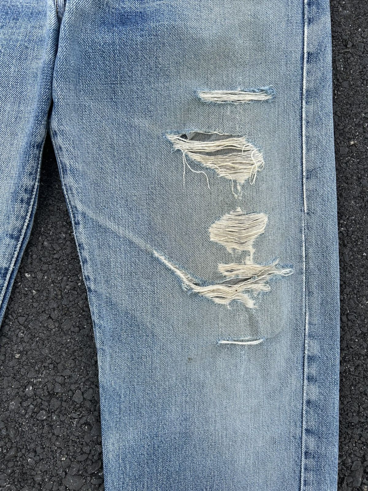 Kapital Thrashed Vintage Levis big E Selvedge Denim Jeans Size US 30 / EU 46 - 6 Thumbnail