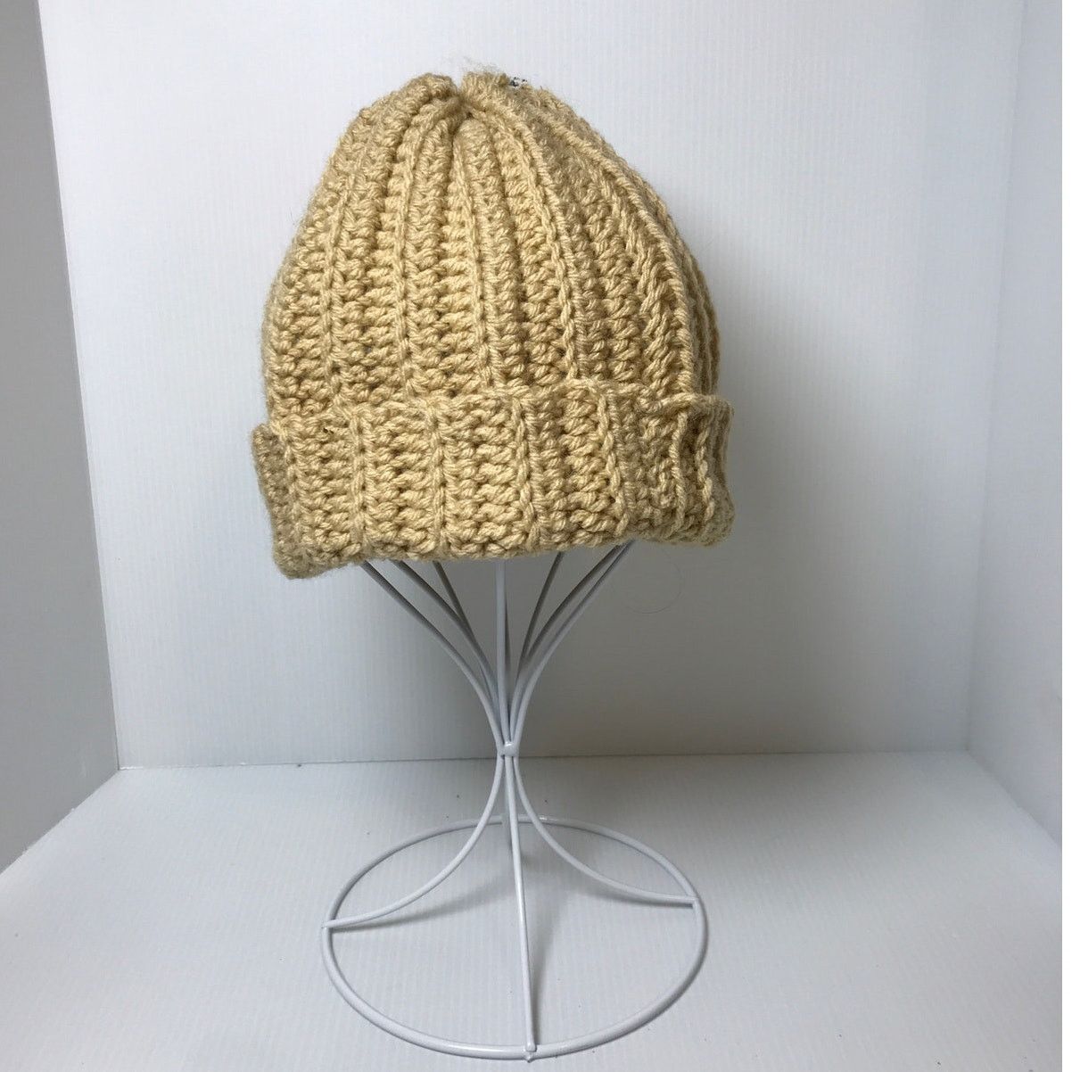 Handmade NWT Handmade Crocheted Tan Multicolor Beanie & Scarf 58” Size ONE SIZE - 2 Thumbnail