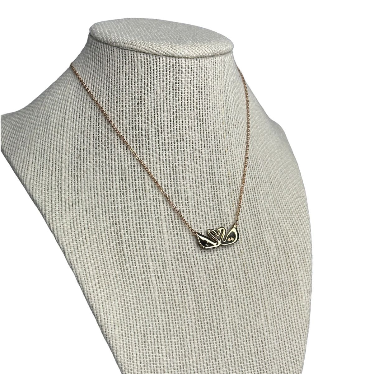 Swarovski Swarovski Iconic Swan Necklace Double Swan, Black, Rose Gold Size ONE SIZE - 3 Thumbnail