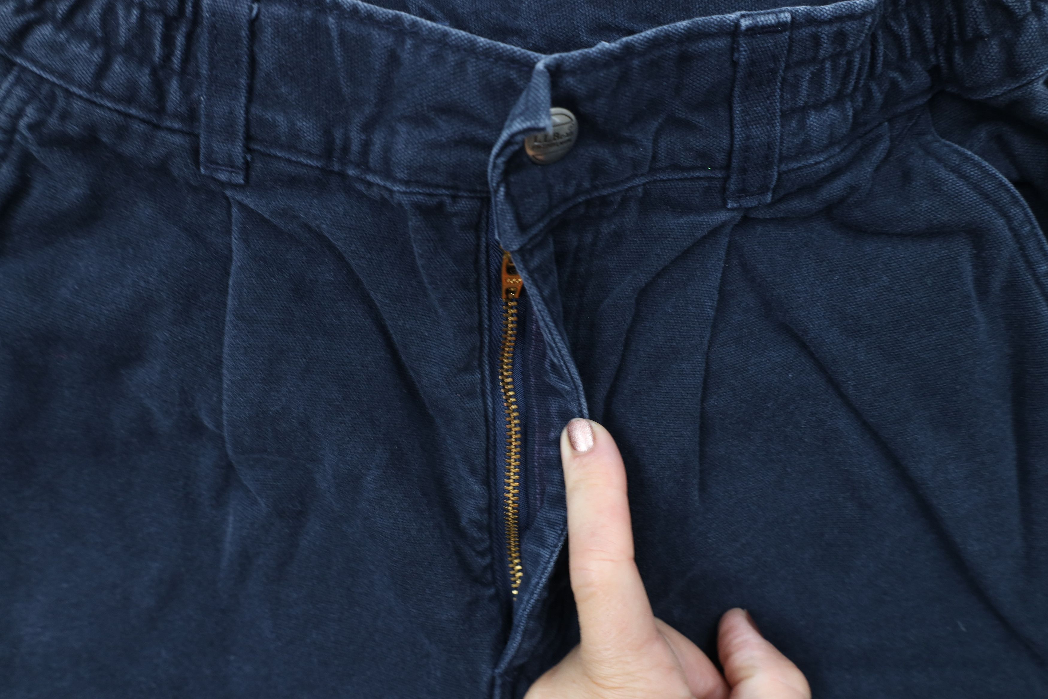 L.L. Bean Vintage 90s LL Bean Flannel Lined Canvas Pants Navy Blue USA Size 27" / US 4 / IT 40 - 6 Thumbnail