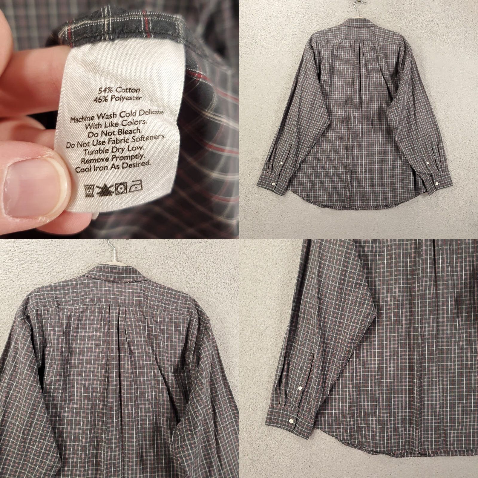 Eddie Bauer Eddie Bauer Shirt Mens 2XL Gray Red Plaid Button Up Wrinkle Free Relaxed Fit Size US XXL / EU 58 / 5 - 8 Thumbnail