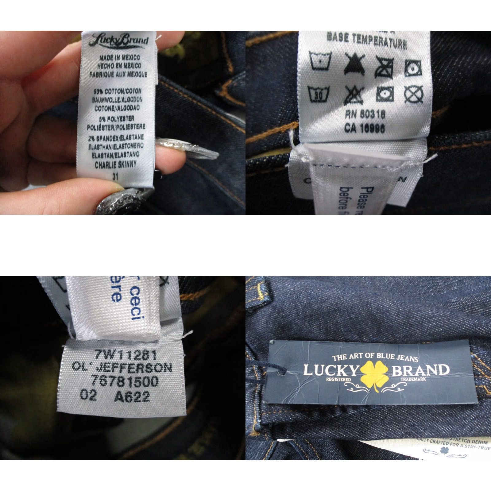 Lucky Brand Lucky Brand Jeans Womens 12 31 X 30 Blue Denim Charlie Skinny Regular Stretch NEW Size 24" / US 00 / IT 34 - 9 Thumbnail