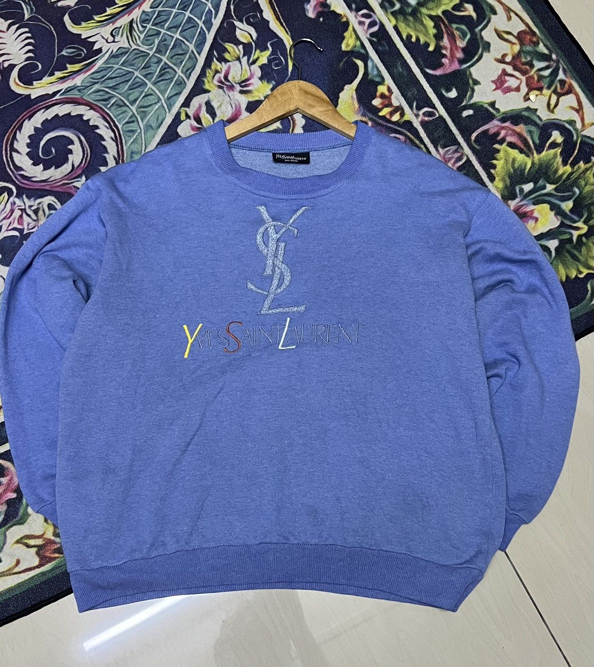 Vintage Yves Saint Laurent Embroidered Crewneck