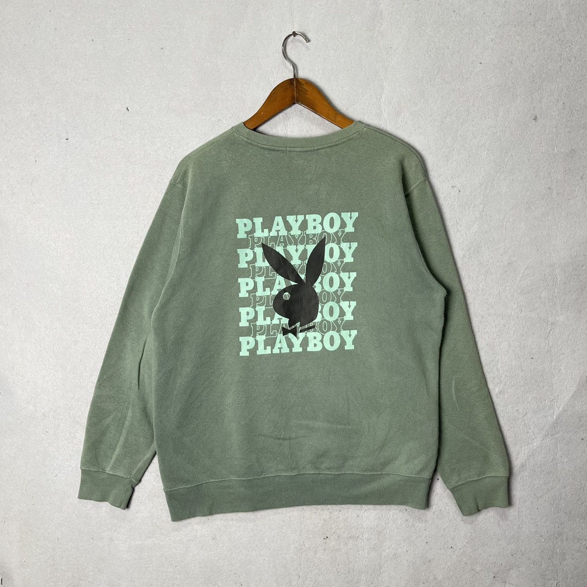 Playboy Vintage Playboy Sage Green Back Logo Sweatshirt Size US XL / EU 56 / 4 - 1 Thumbnail