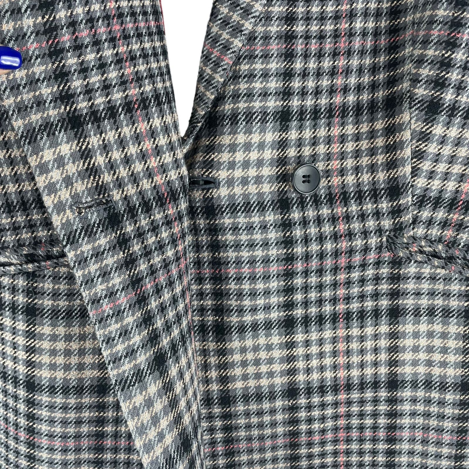 Other Talbots Double Breasted Bradwell Plaid Blazer Jacket Gray 16 Size XXL / US 16-18 / IT 52-54 - 8 Thumbnail