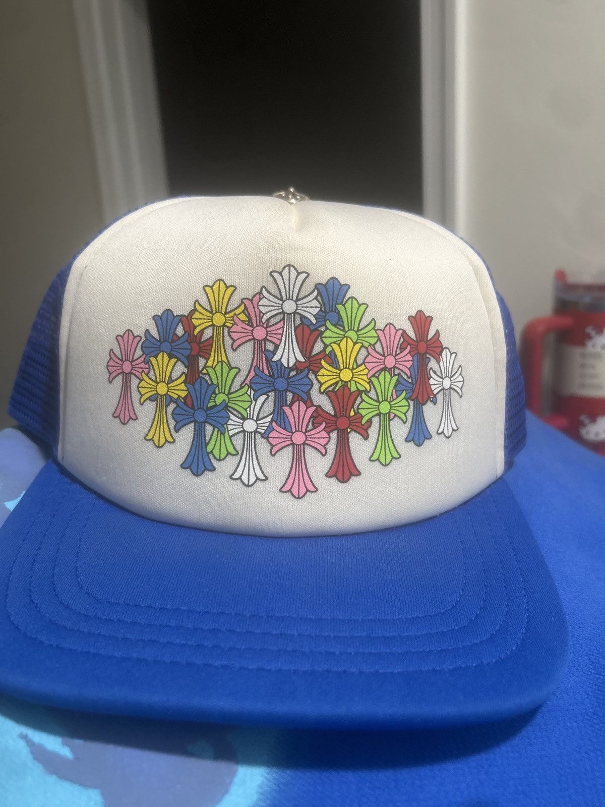 Chrome Hearts Chrome Hearts Crosse Trucker Hat 'Blue/White' Size ONE SIZE - 1 Thumbnail