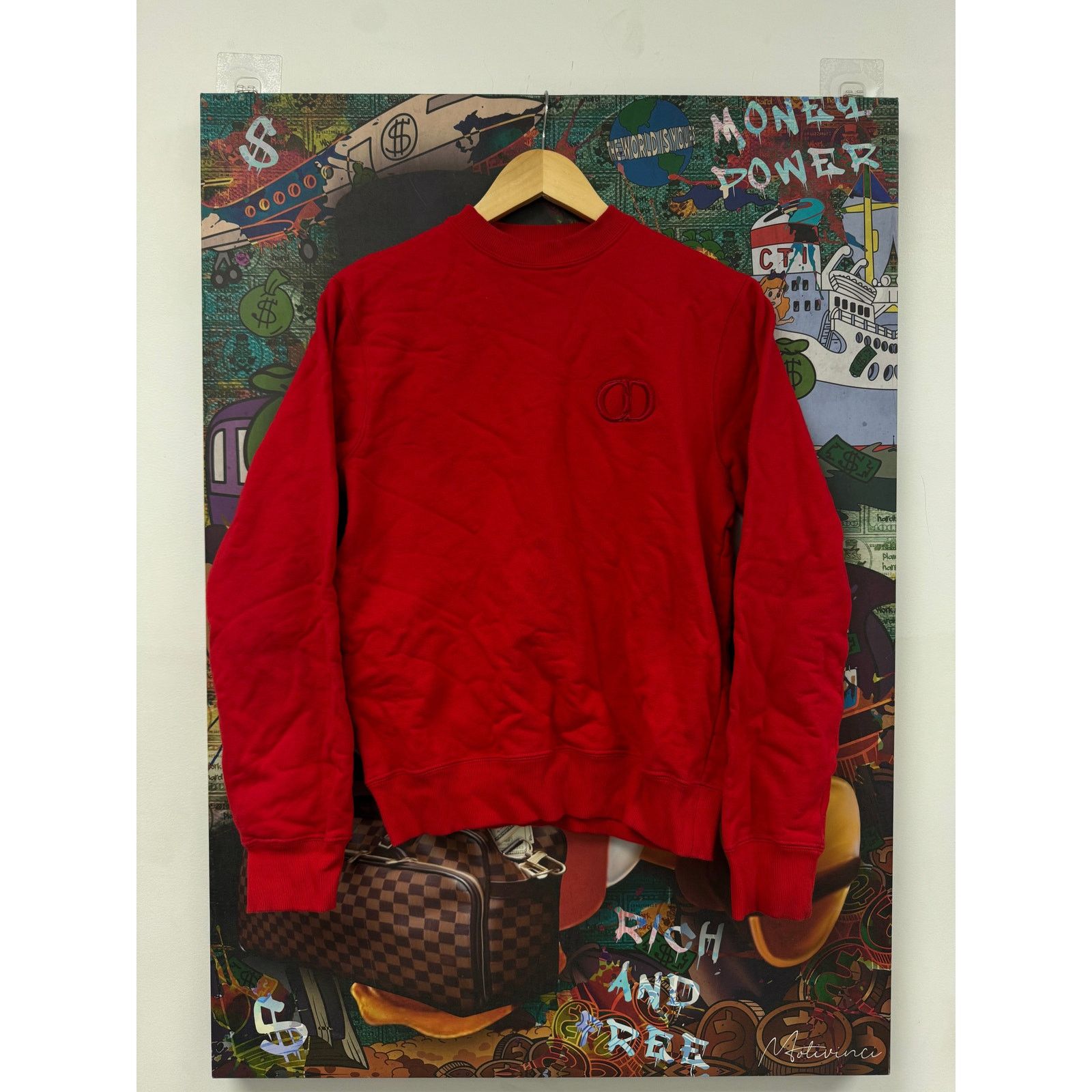 Dior Dior CD Logo Red Crewneck Size XS / US 0-2 / IT 36-38 - 1 Thumbnail