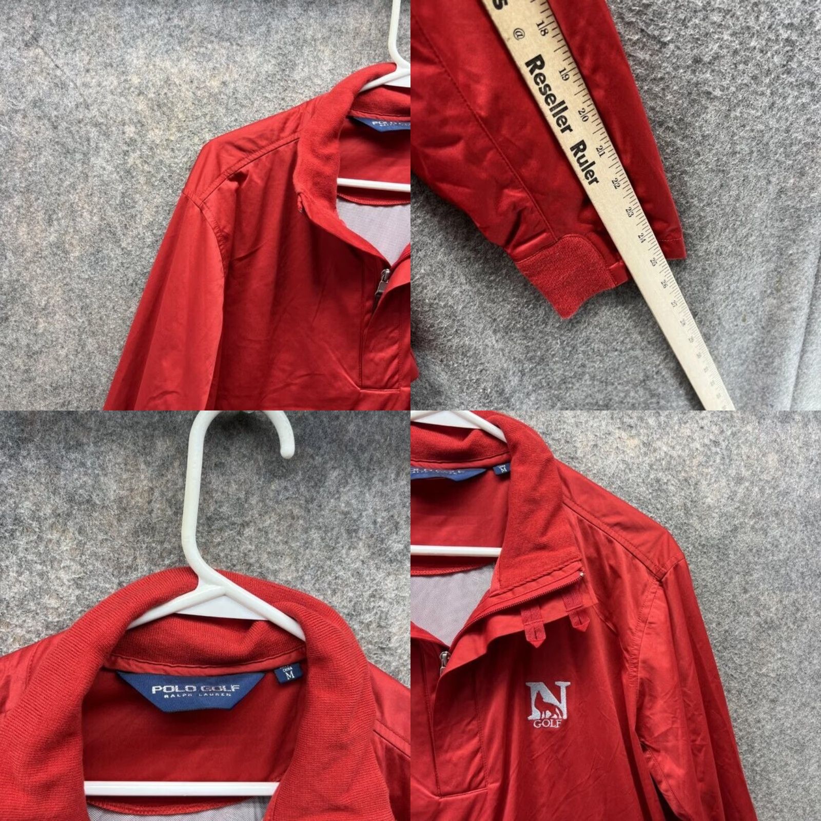 Ralph Lauren VINTAGE Ralph Lauren Jacket Men Medium Anorak Red Half Zip Golf Golfer Polyester Vtg Size US M / EU 48-50 / 2 - 8 Thumbnail