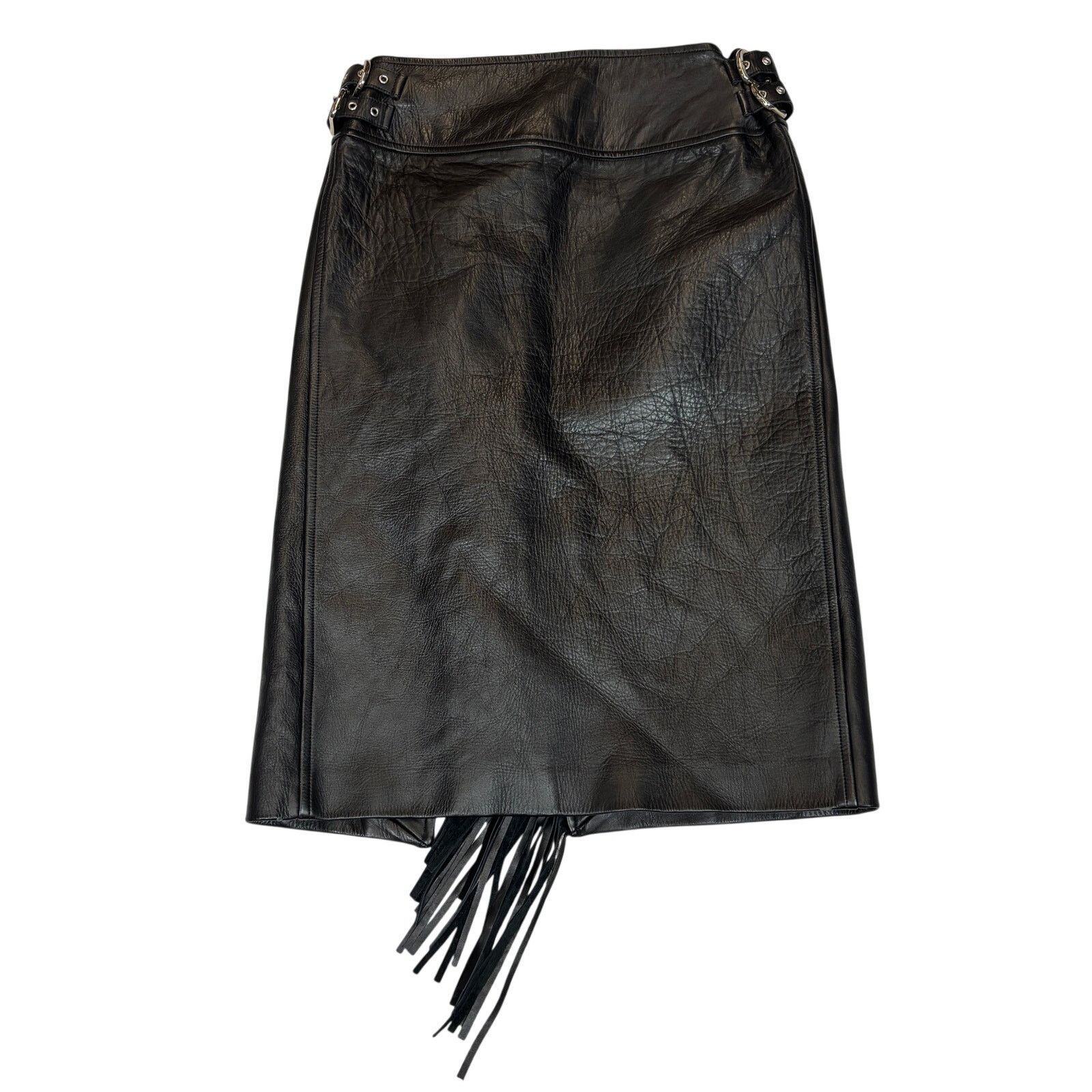 Sacai Sacai Luck Cowhide Leather Fringe Moto Skirt Women's 4 XL Size 30" / US 8 / IT 44 - 2 Thumbnail