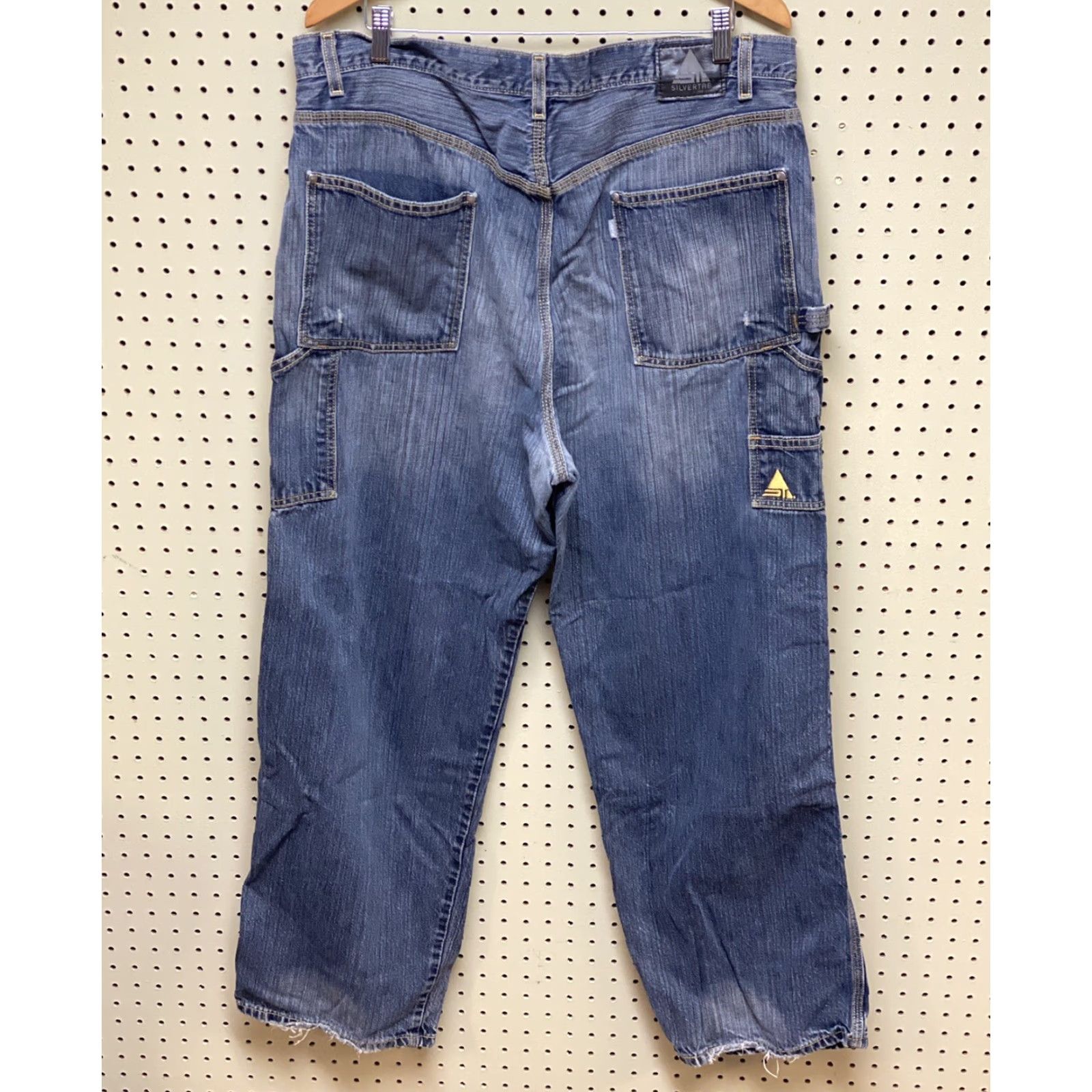 Levi's VINTAGE Levi's Silver Tab Jeans 38x32 Denim Blue Carpenter Distressed Baggy Straight Mens Size US 38 / EU 54 - 2 Thumbnail