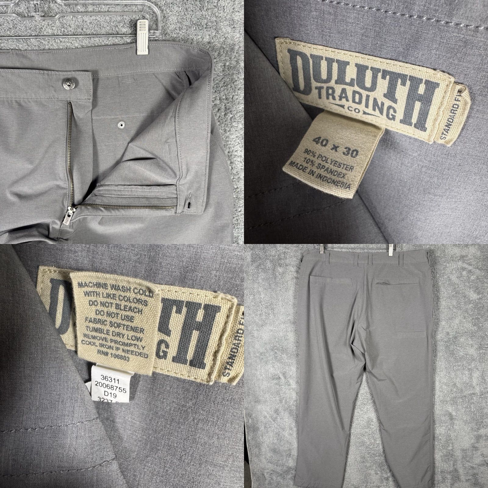 Vintage Duluth Trading Pants Mens 40x30 Gray Overachino Chino Standard Stretch Utility Shirt? Size US 40 / EU 56 - 8 Thumbnail