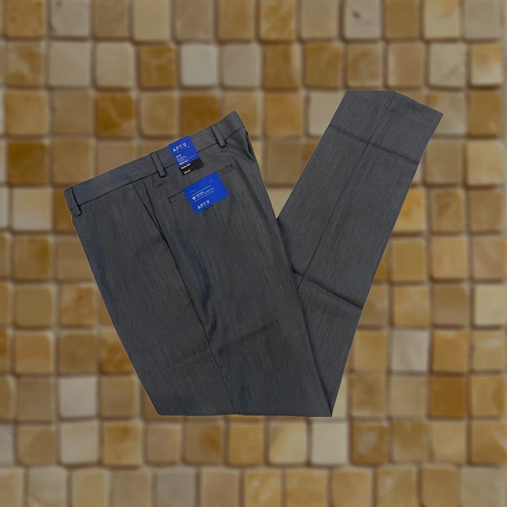 Apt. 9 Apt. 9 Slim Fit Dress Pants Flat Front Gray 32x38 Easy Care Mens Size US 32 / EU 48 - 1 Preview