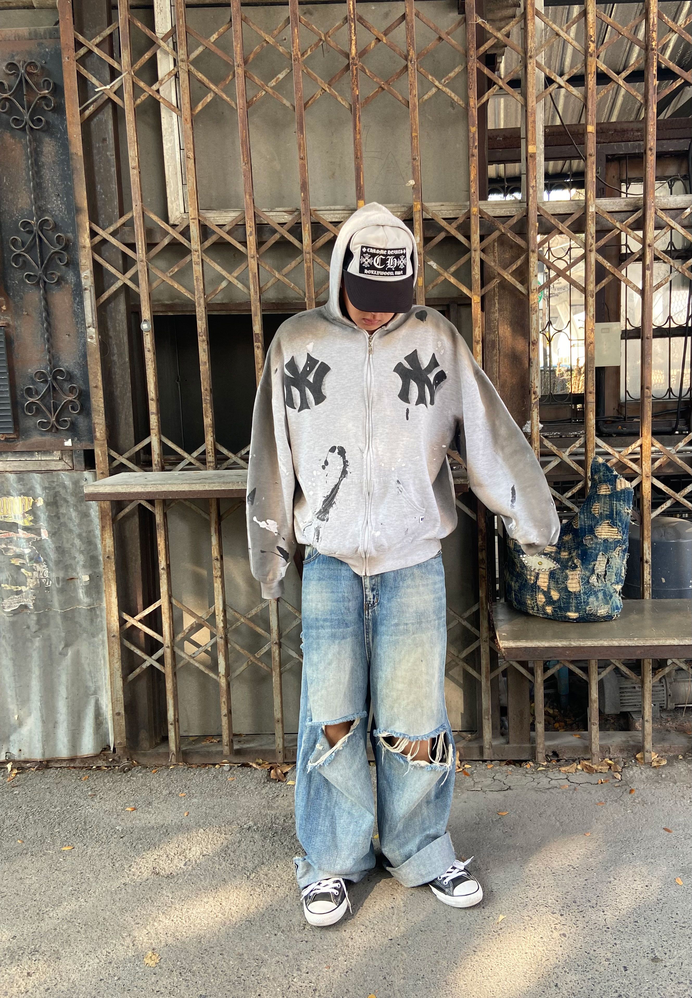 Russell Athletic XXL* 90s Vintage Russell ”NY NY“ ZIP Hoodie Size US XXL / EU 58 / 5 - 2 Thumbnail
