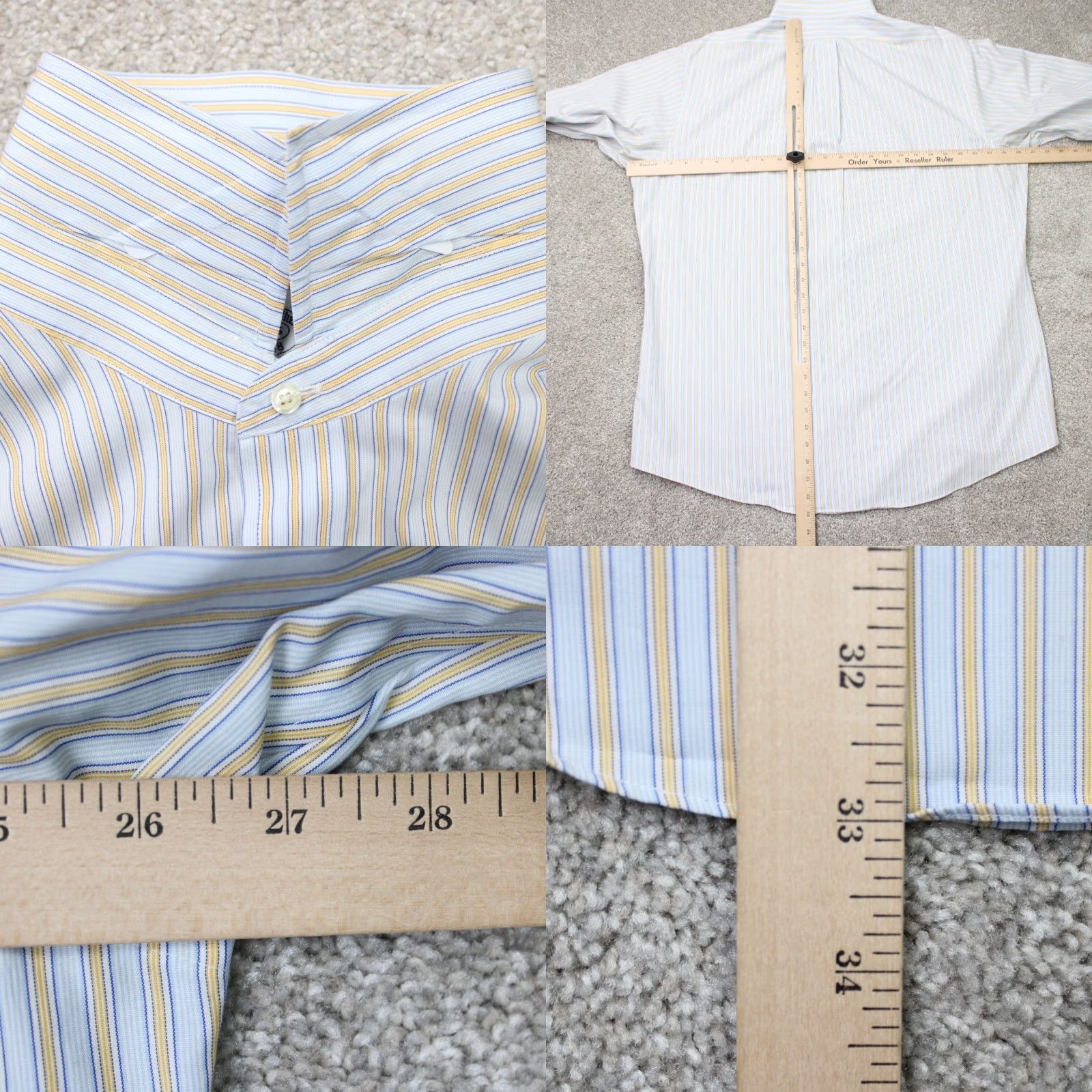 Brooks Brothers Brooks Brothers Shirt Mens 17 1/2 35 Yellow/Blue Regent Non-Iron Supima Cotton Dress Shirt Long Sleeve Button-Down Pattern Striped Modern Classic Mens Size US XXL / EU 58 / 5 - 8 Thumbnail