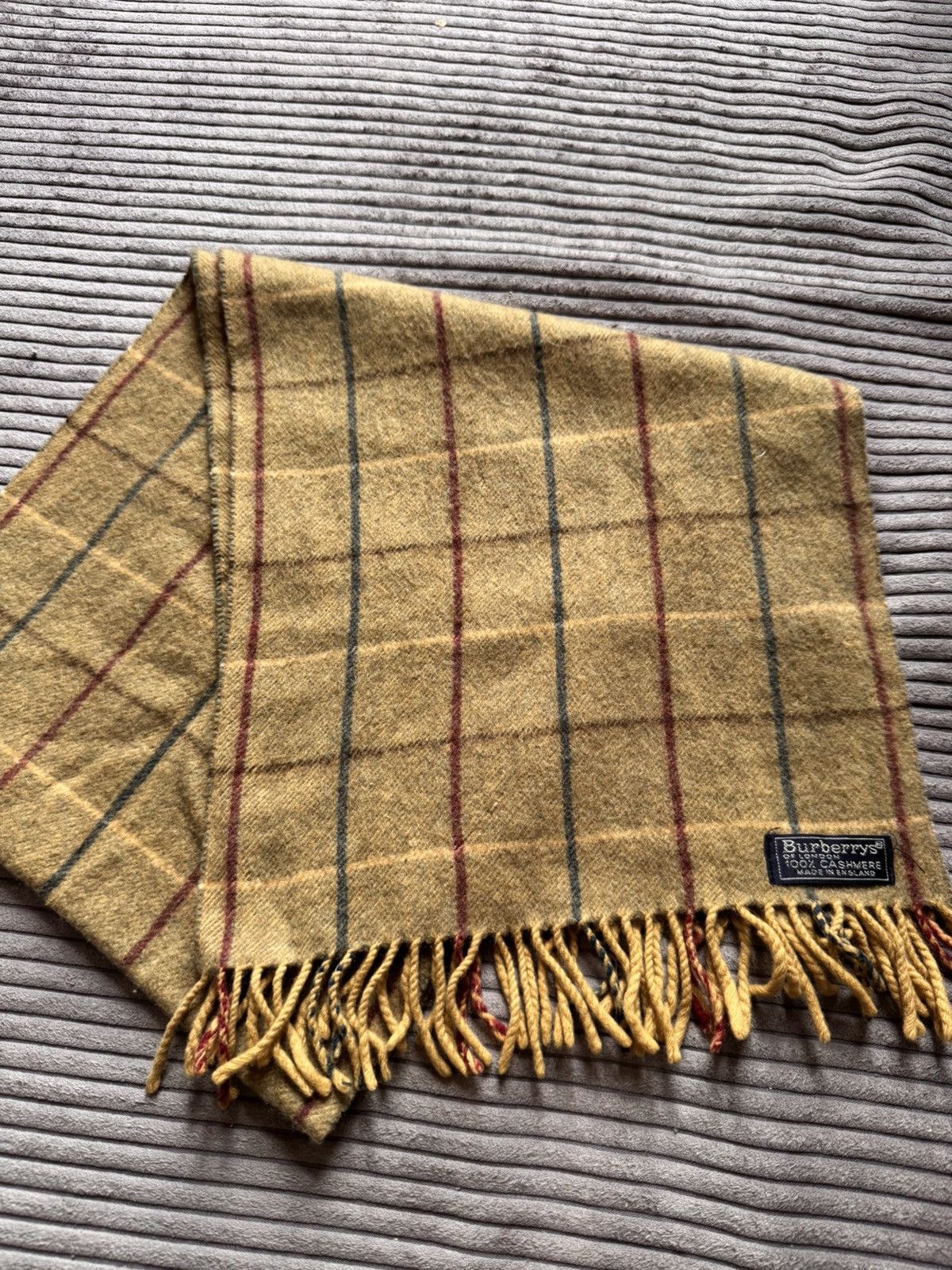 Burberry Vintage 90s Burberrys Cashmere Nova Check Rare Scarf Big Size ONE SIZE - 8 Thumbnail