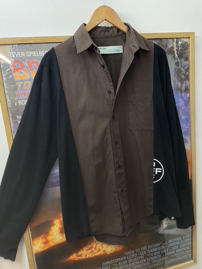 Off-White FW2018 Off-White c/o Virgil Abloh Panelled Long Sleeve Shirt Size US M / EU 48-50 / 2 - 7 Thumbnail