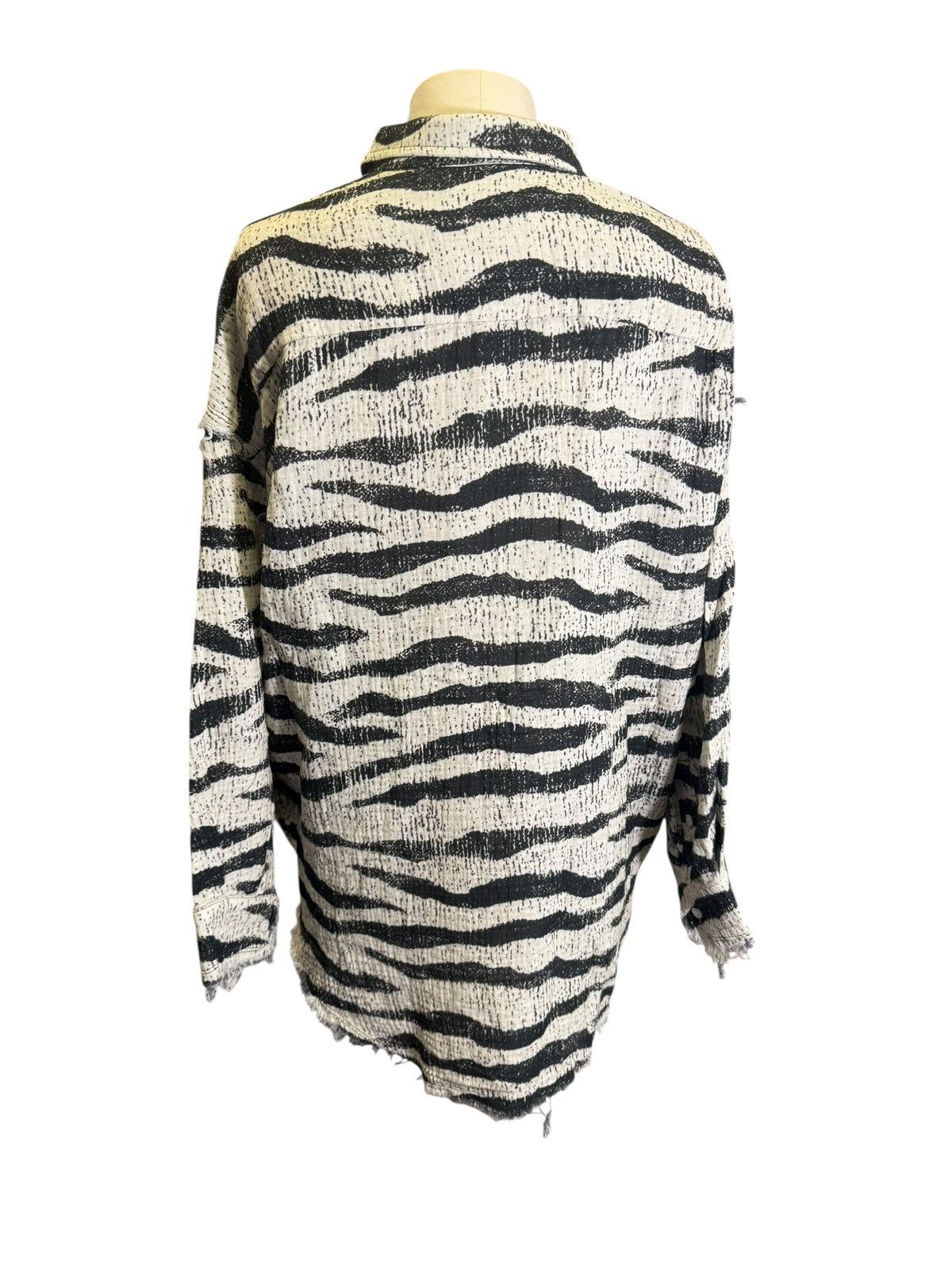 R13 SHREDDED SEAM DROP NECK SHIRT