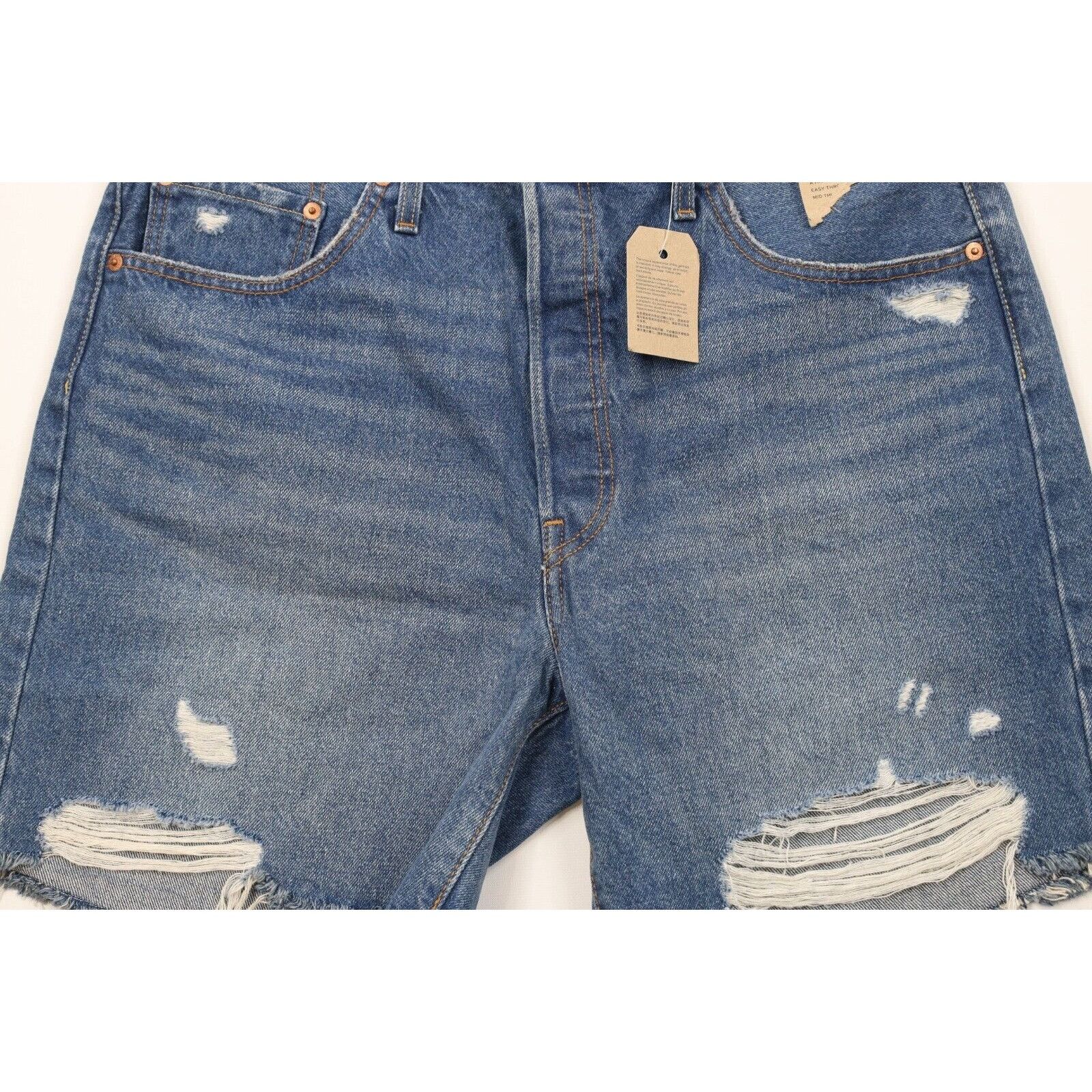 Levi's New Levis 501 Original Fit Button Fly Cut Off Denim Shorts Size US 34 / EU 50 - 3 Thumbnail
