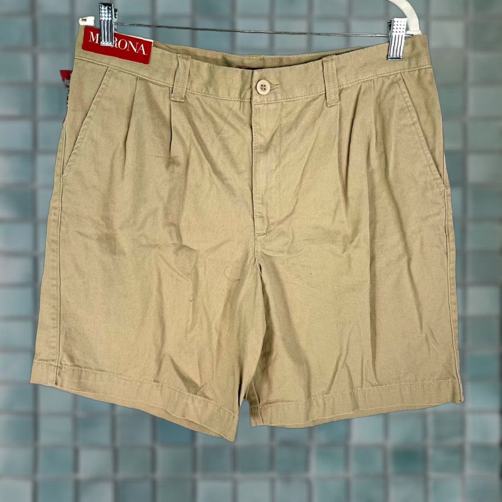 Merona Merona Bermuda Shorts - 100% Cotton - Beige - Pleated Mid Rise - Mens - Size 36 - Casual Slant Pockets - NWT Size US 36 / EU 52 - 1 Thumbnail