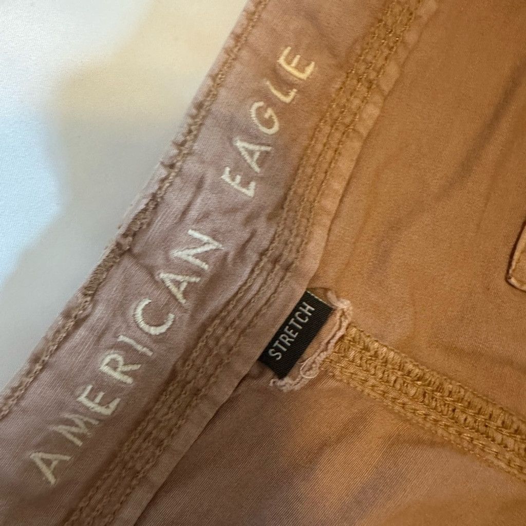 American Eagle Outfitters American Eagle Women’s Stretch Cargo Pants – Brown Size 32" / US 10 / IT 46 - 2 Thumbnail