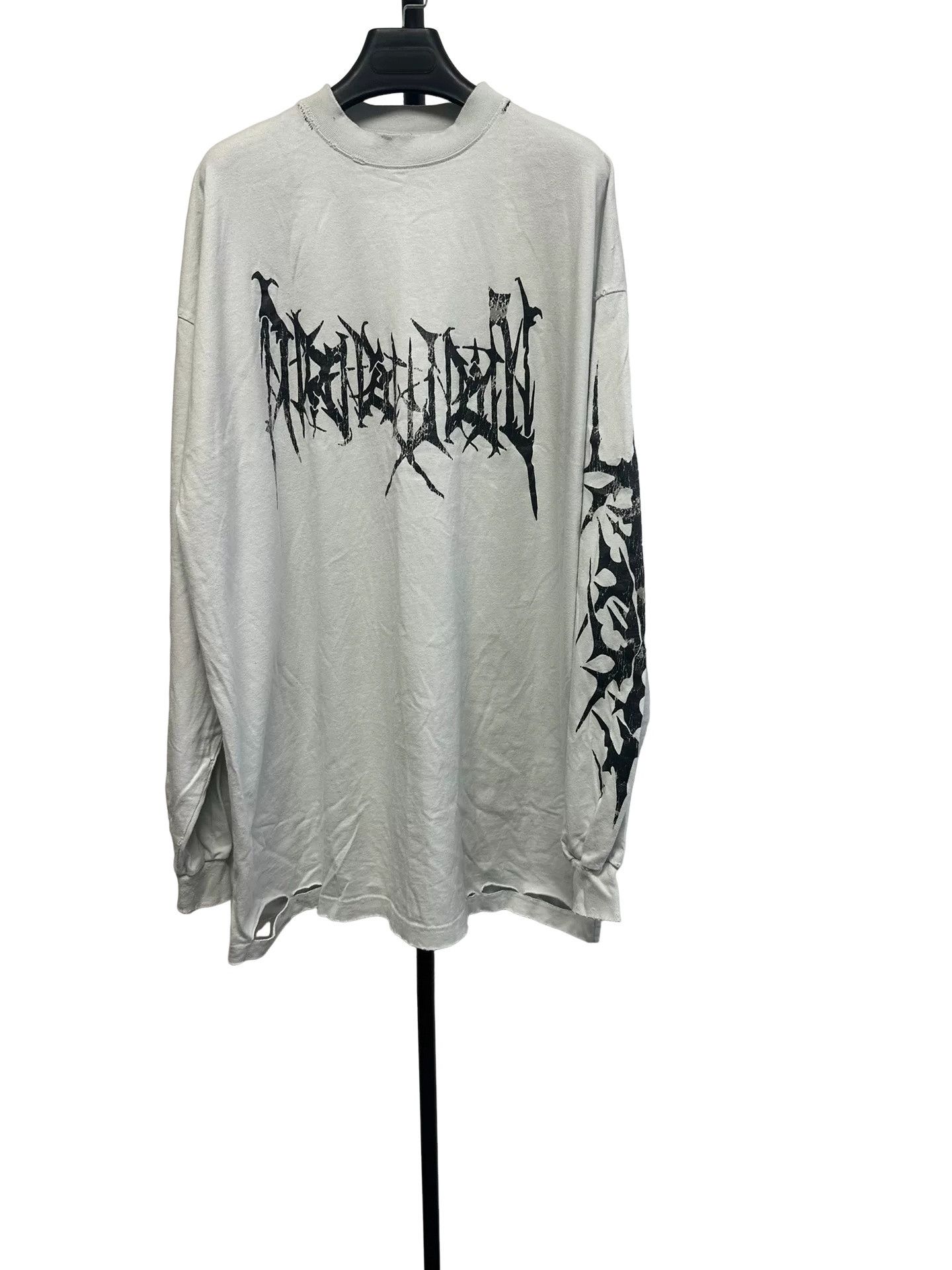 Balenciaga Balenciaga Metal Print Long Sleeve T-Shirt Size 2 Size US M / EU 48-50 / 2 - 1 Thumbnail