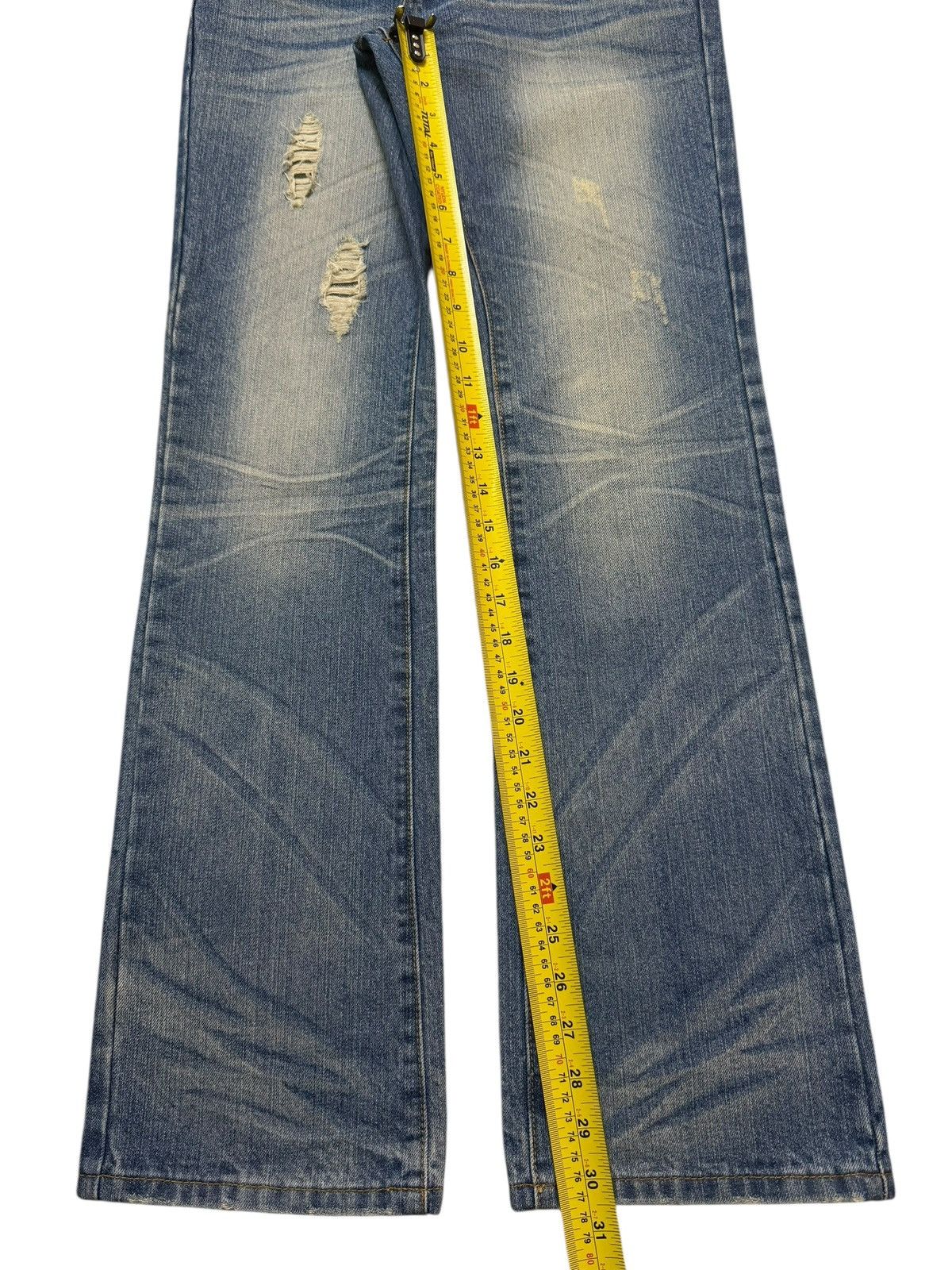 If Six Was Nine Vintage Y2K Japanese Faded Clawmark Whisker Wide Leg Flare Size US 30 / EU 46 - 9 Thumbnail
