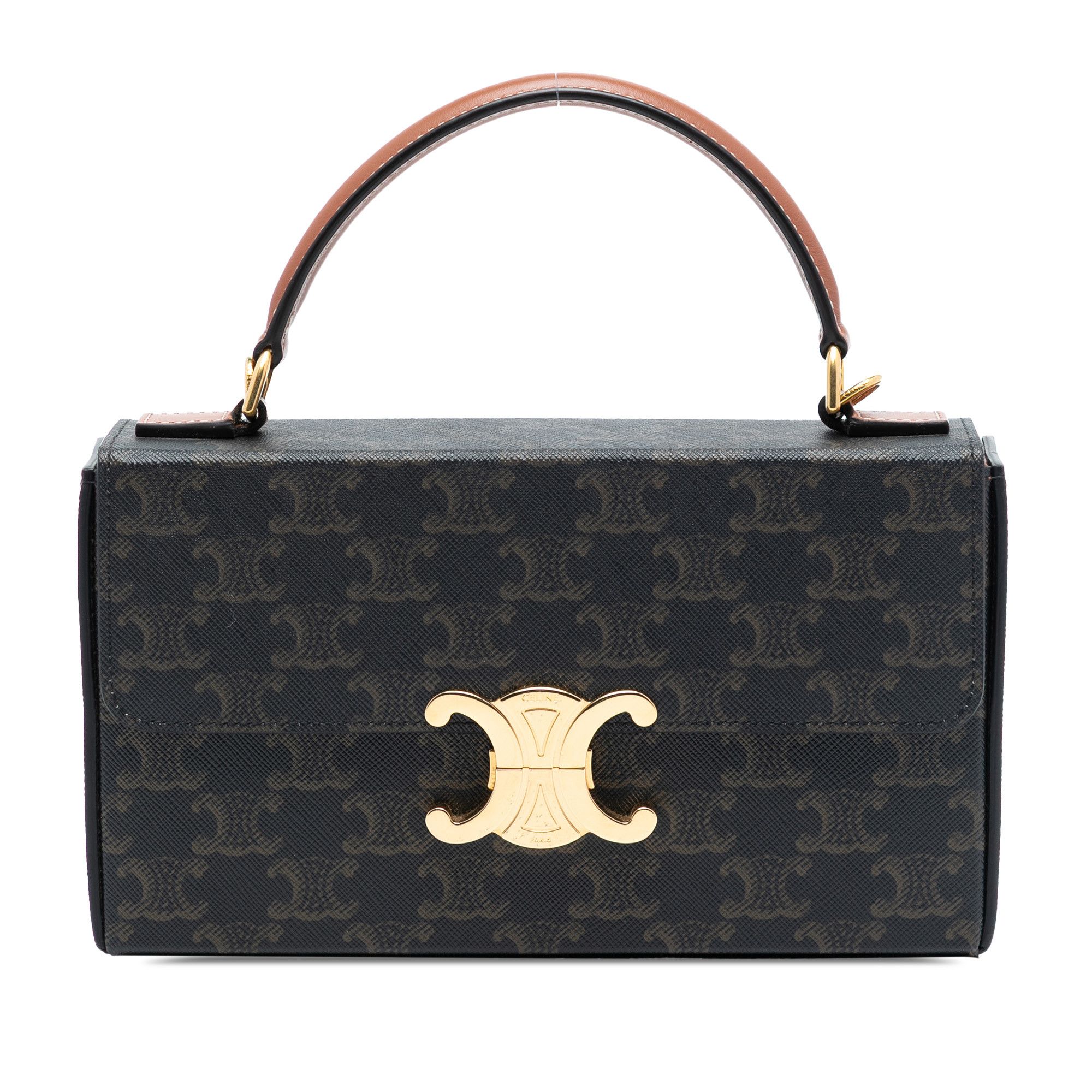 Celine Celine Triomphe Coated Canvas Box Top Handle Bag Size ONE SIZE - 1 Thumbnail