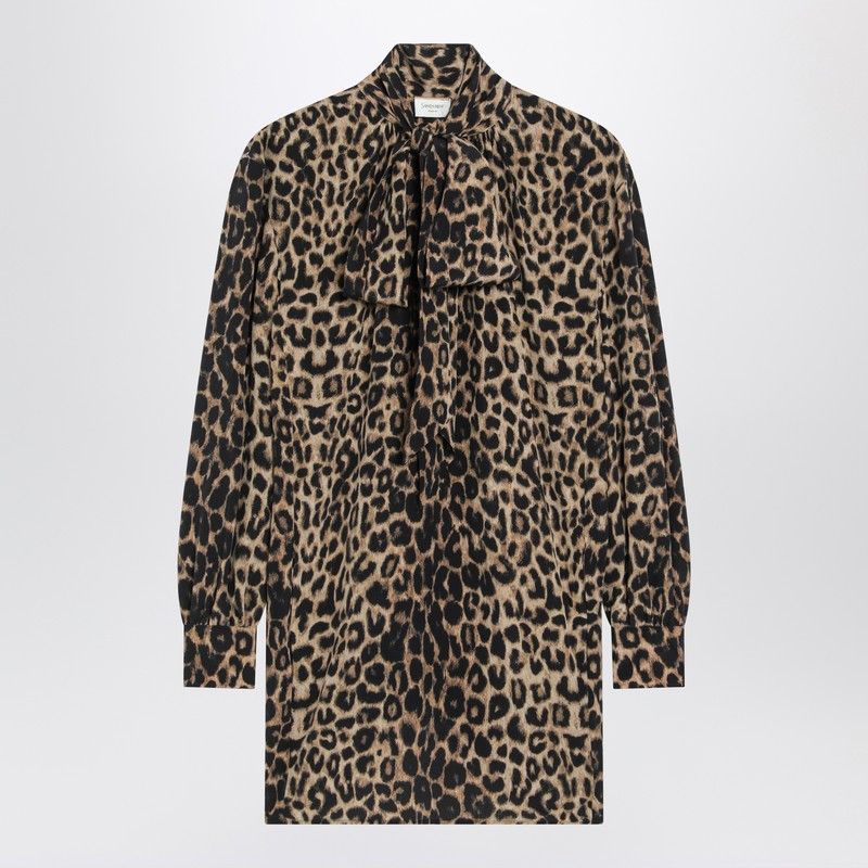 Saint Laurent Paris Saint Laurent Leopard-Print Silk Mini Dress Size M / US 6-8 / IT 42-44 - 1 Thumbnail