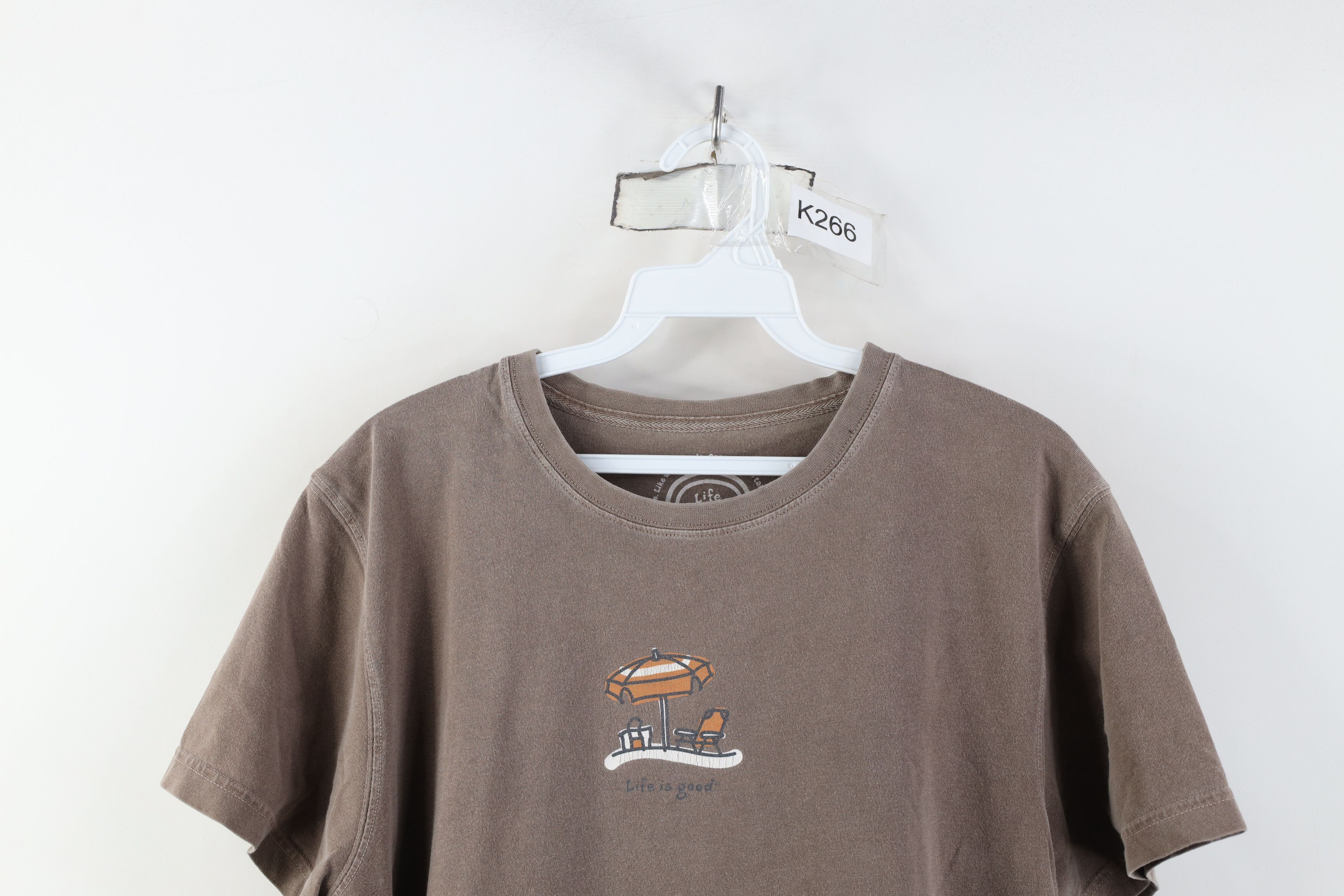 Life is Good Life Is Good Spell Out Beach Short Sleeve T-Shirt Brown Size L / US 10 / IT 46 - 2 Thumbnail