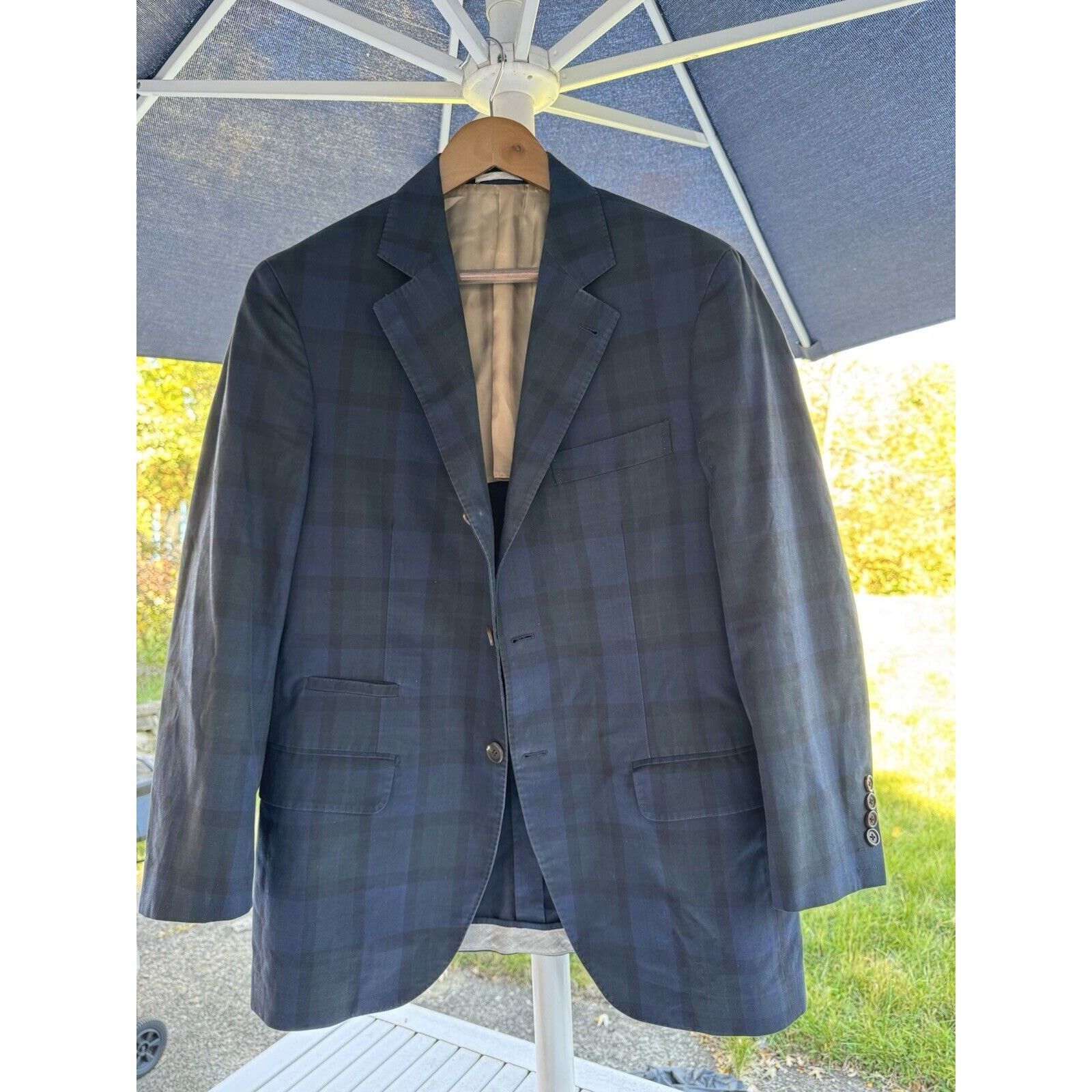 Brunello Cucinelli Brunello Cucinelli Blackwatch Plaid Cotton Jacket Size 50/40 Size 40R - 7 Thumbnail