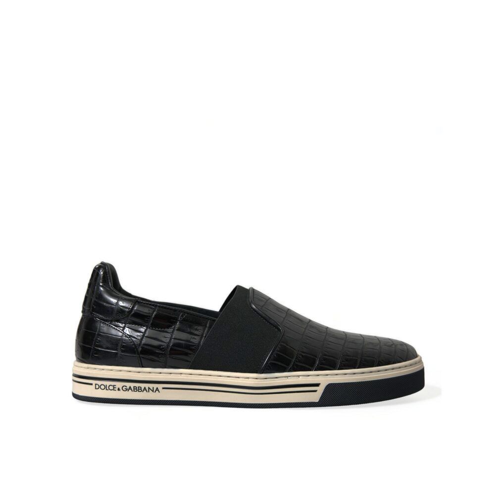 Dolce & Gabbana Dolce & Gabbana Elegant Crocodile Leather Low-Top Sneakers Size US 7 / EU 40 - 1 Thumbnail