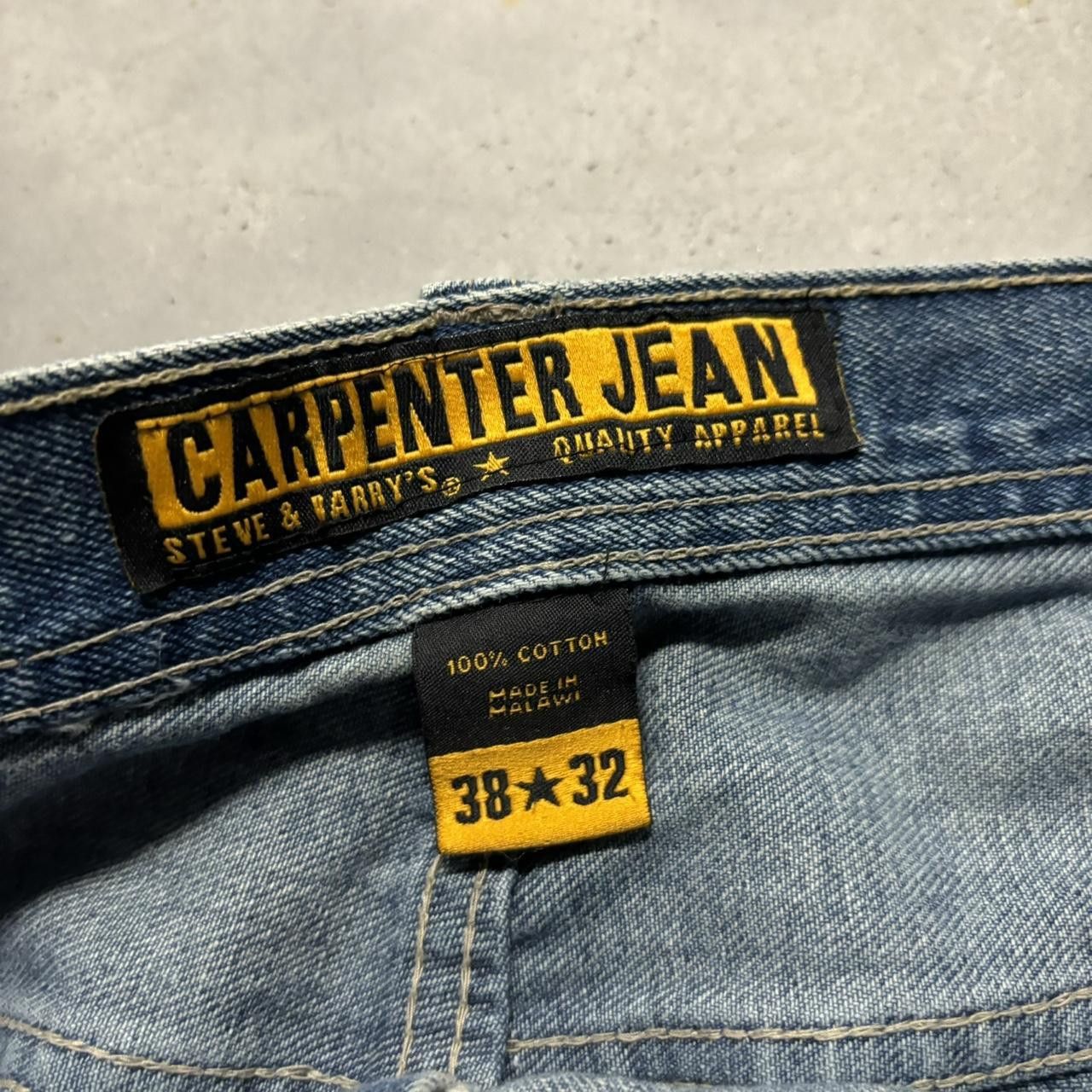 Japanese Brand × Vintage Crazy Vintage Y2K/2000s Baggy Medium Wash Skater Carpenter Workwear Denim Jeans! Size US 38 / EU 54 - 8 Thumbnail