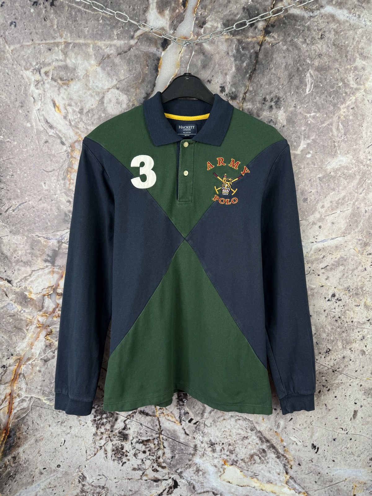 Hackett Men’s Hackett Army Polo Shirt Long Sleeve Regby Size Medium Size US M / EU 48-50 / 2 - 1 Thumbnail
