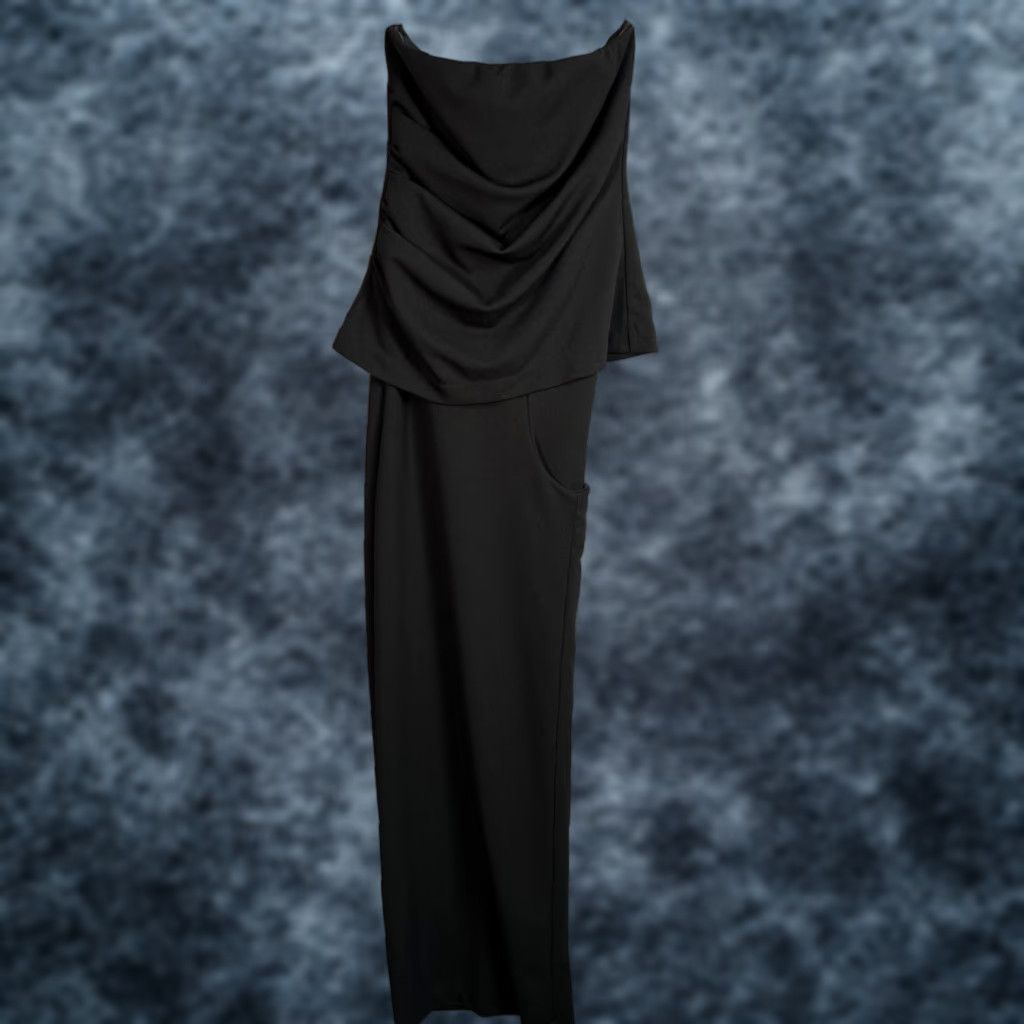 VINTAGE Thirty/Thirty L.A. Womens Small Black Sleeveless Drape Front Gown