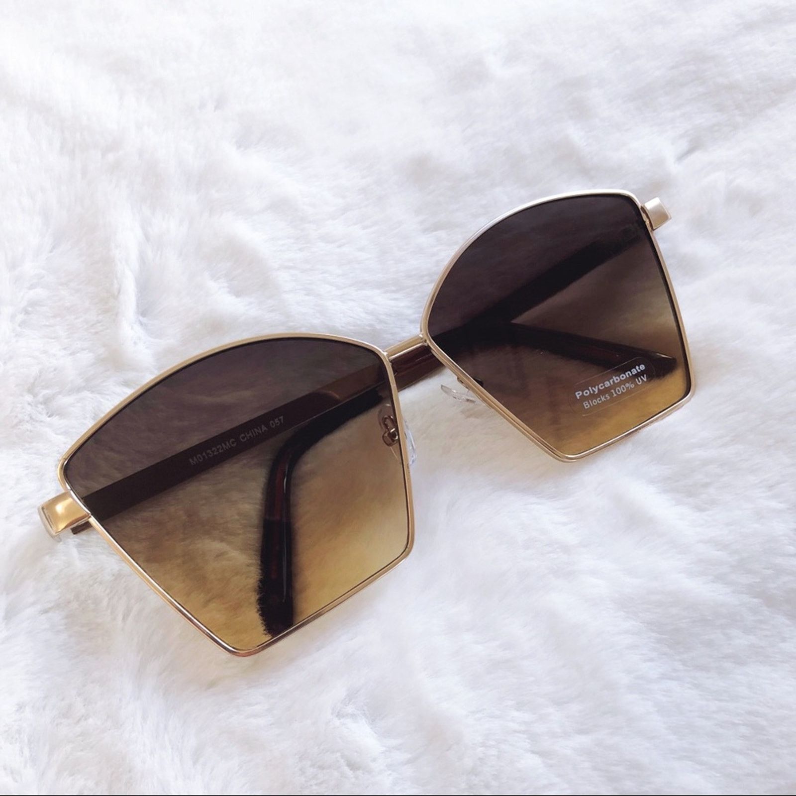 Other Aubrey Brown Gradient Vintage Oversized Sunglasses Size ONE SIZE - 2 Thumbnail
