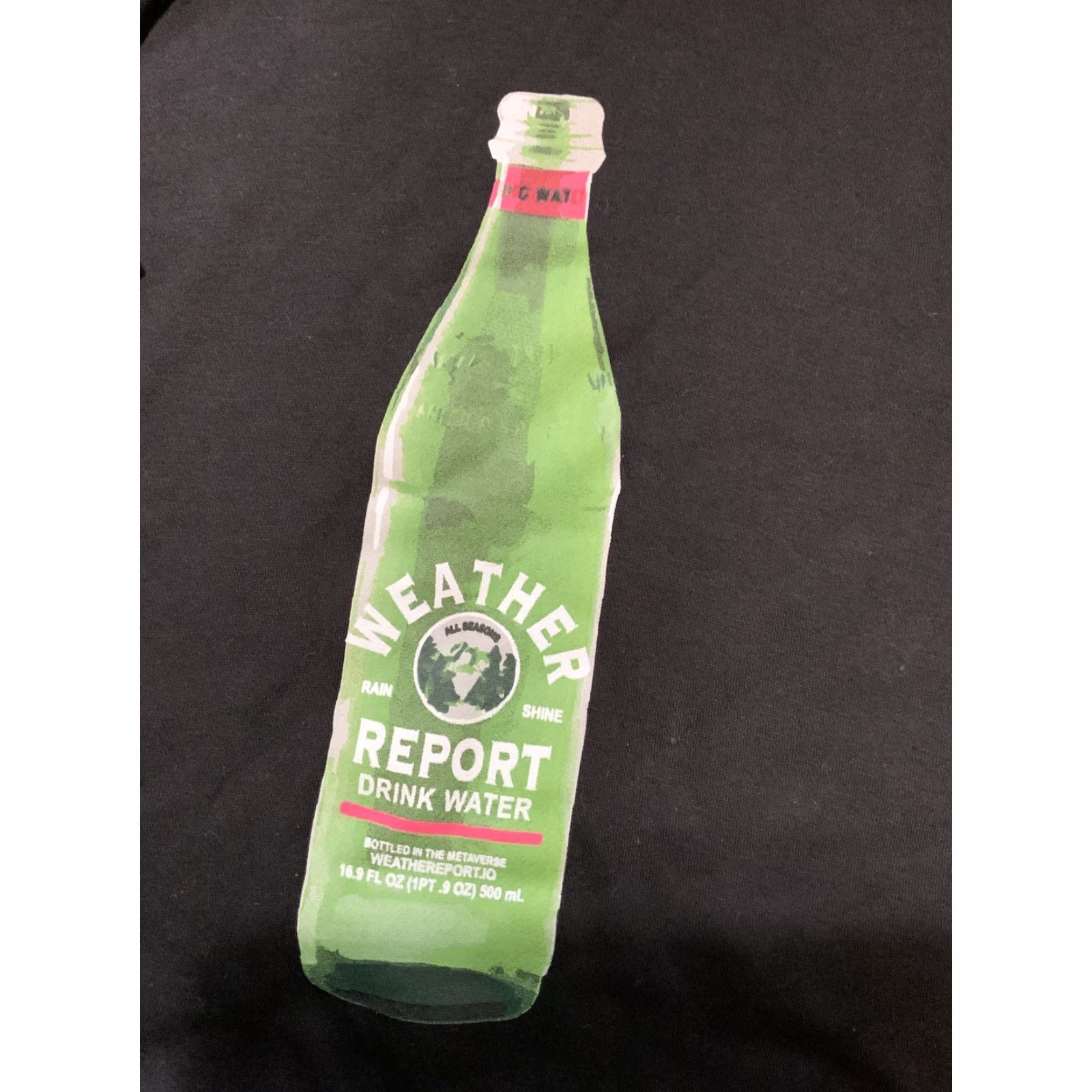 Vintage Weather Report Drink Water All Seasons Bottled In The Metaverse Black Hoodie XL Size US XL / EU 56 / 4 - 5 Thumbnail
