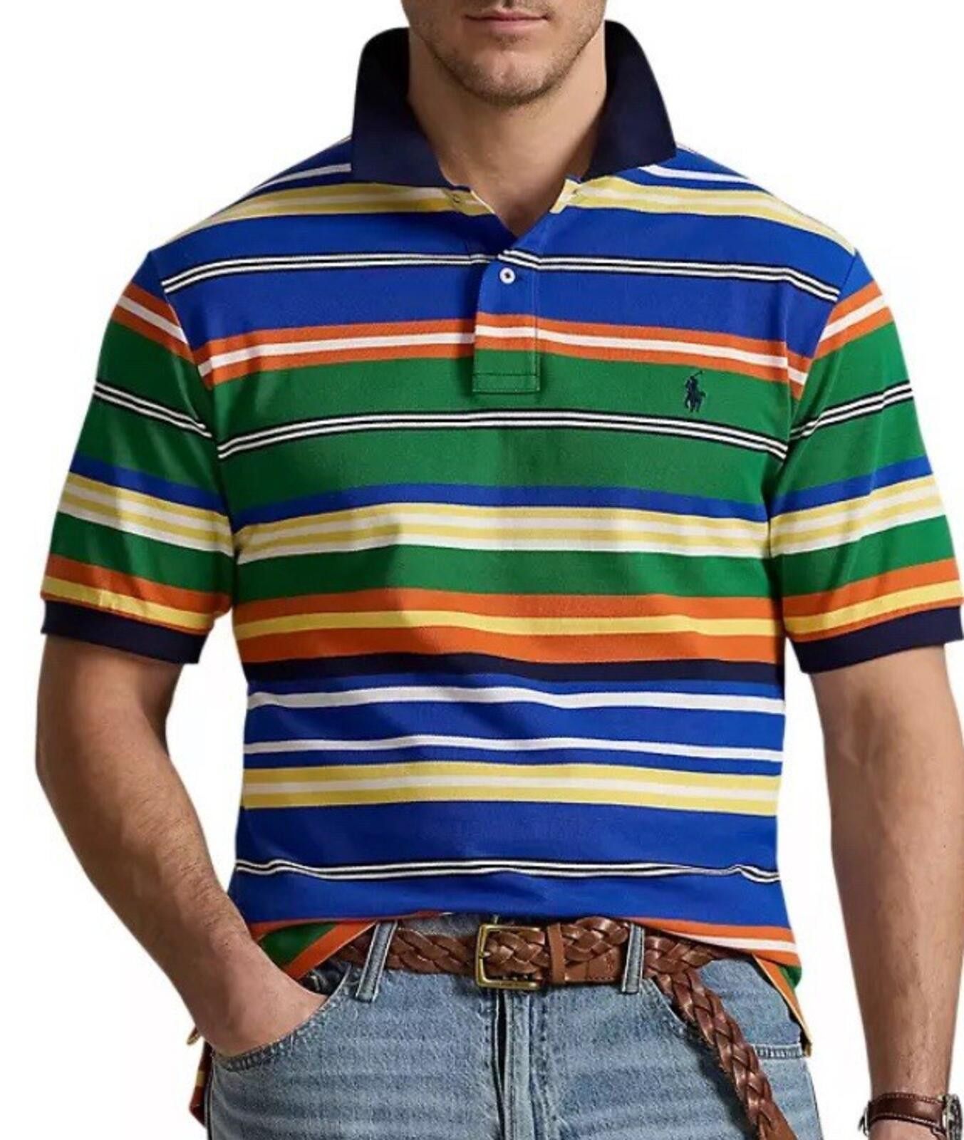 Polo Ralph Lauren Men’s extra large tall polo Ralph Lauren striped mesh polo Size US XL / EU 56 / 4 - 3 Thumbnail