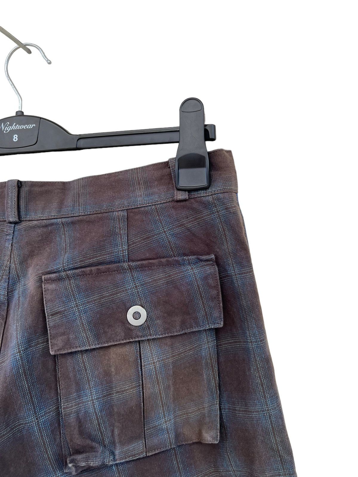 Vintage SAMPLE DESIGN WORKS Japan Shadow Plaid Cargo Trouser Pant Size US 32 / EU 48 - 19 Thumbnail