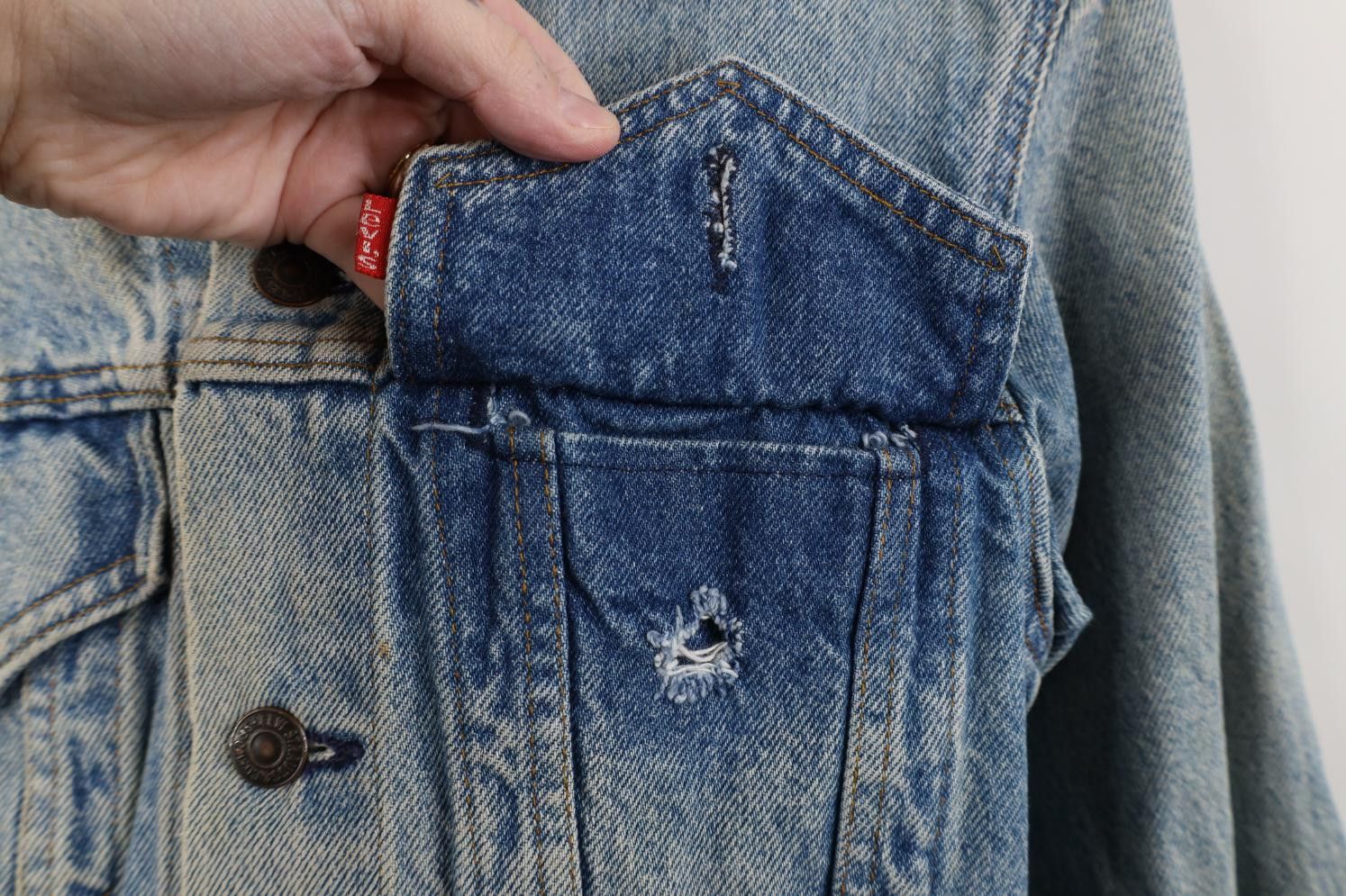 Levi's Vintage 80s Levis Denim Jean Trucker Jacket Blue USA Size US L / EU 52-54 / 3 - 5 Thumbnail
